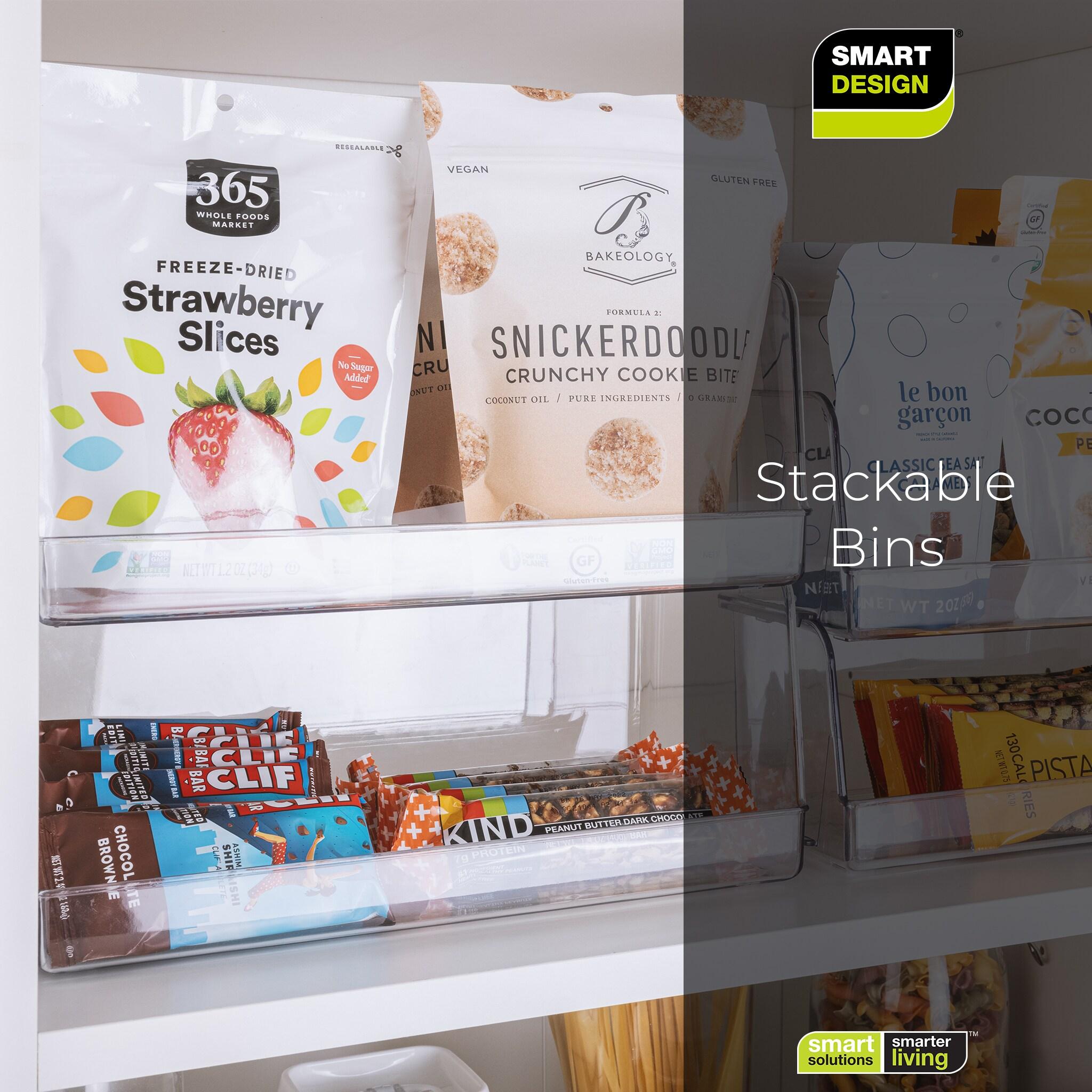 Stackable Household Bin - Set of 4- 7 x 12.5 Inch - Clear