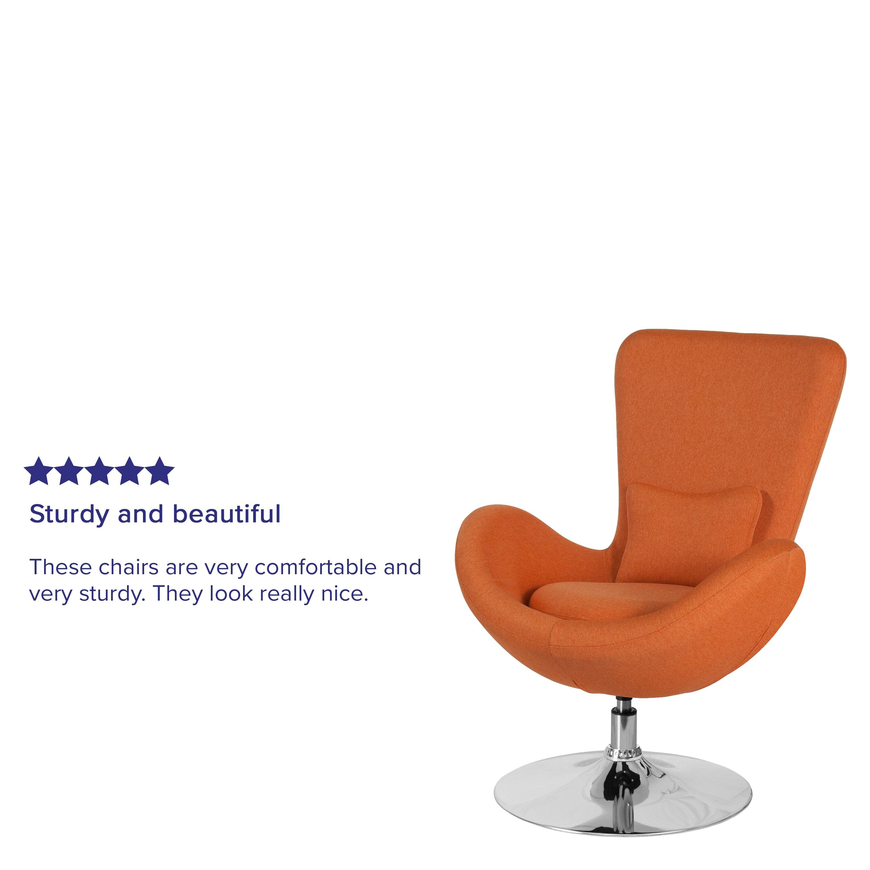 Flash Furniture Egg Series Orange Fabric Side Reception Chair