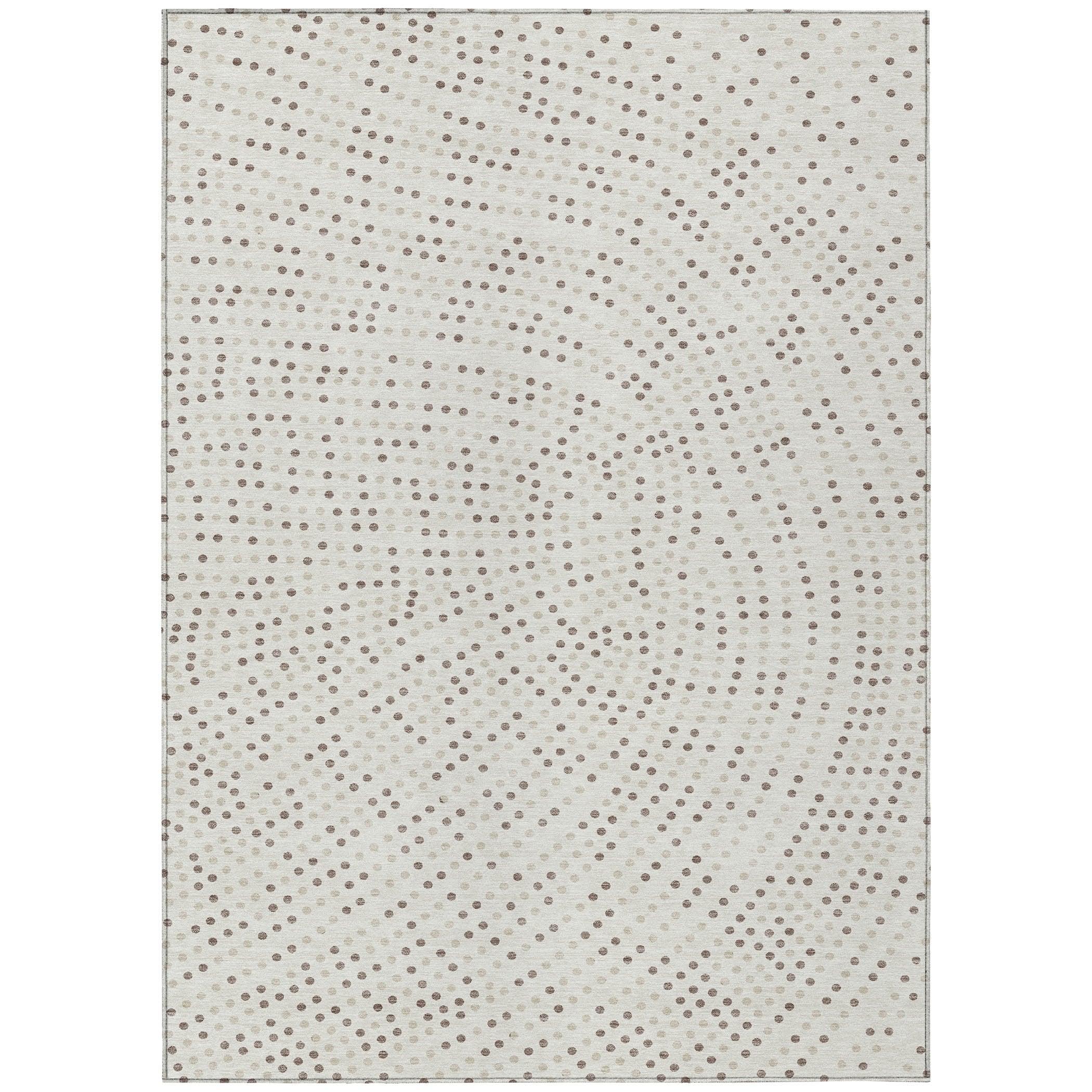 Machine Washable Indoor/Outdoor Chayden ACN1021 Ivory 8' x 8' Round Rug