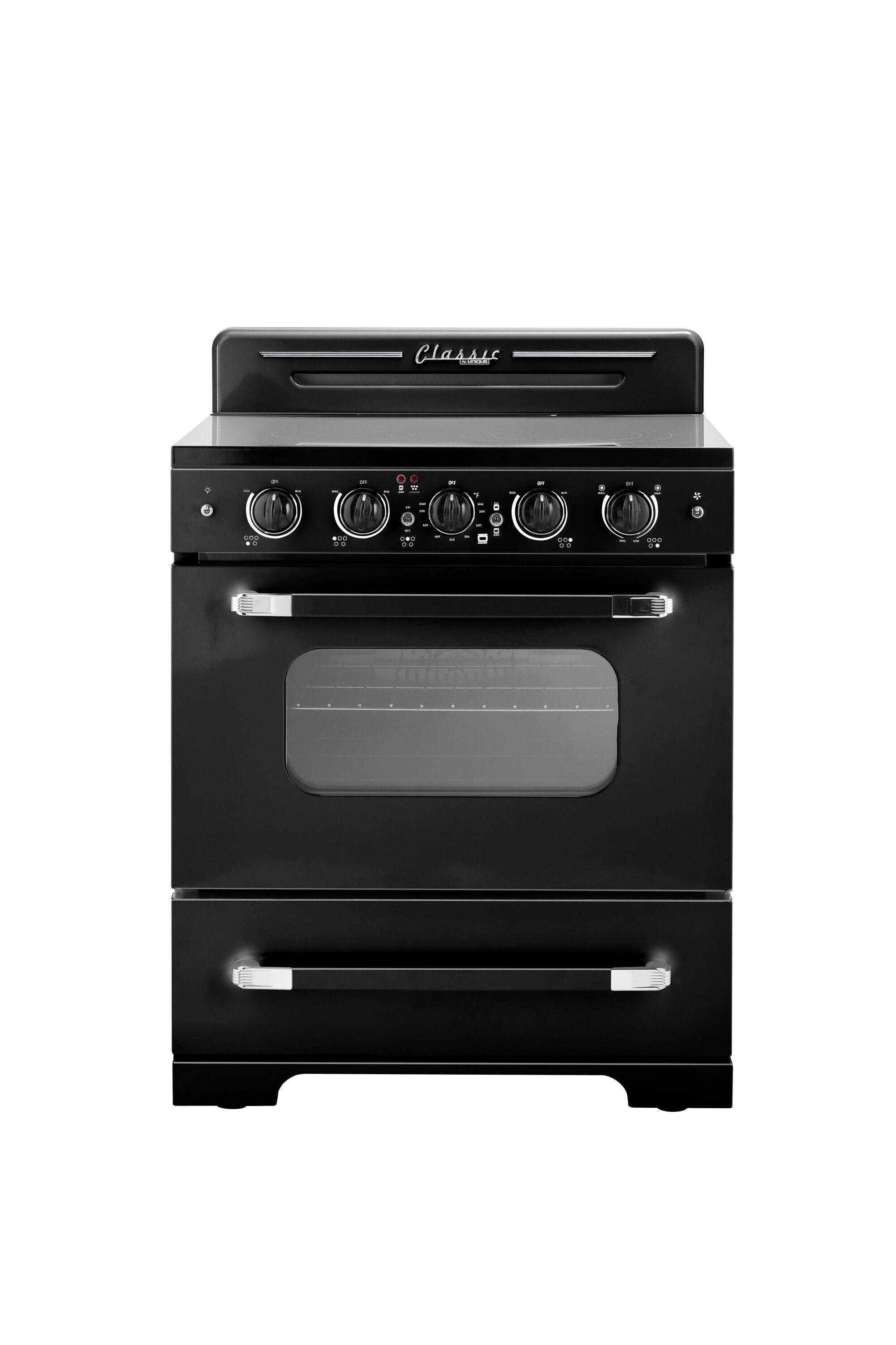 Unique Classic Retro 30" 3.9 cu/ft Freestanding 5-Element Electric Range with Convection Oven