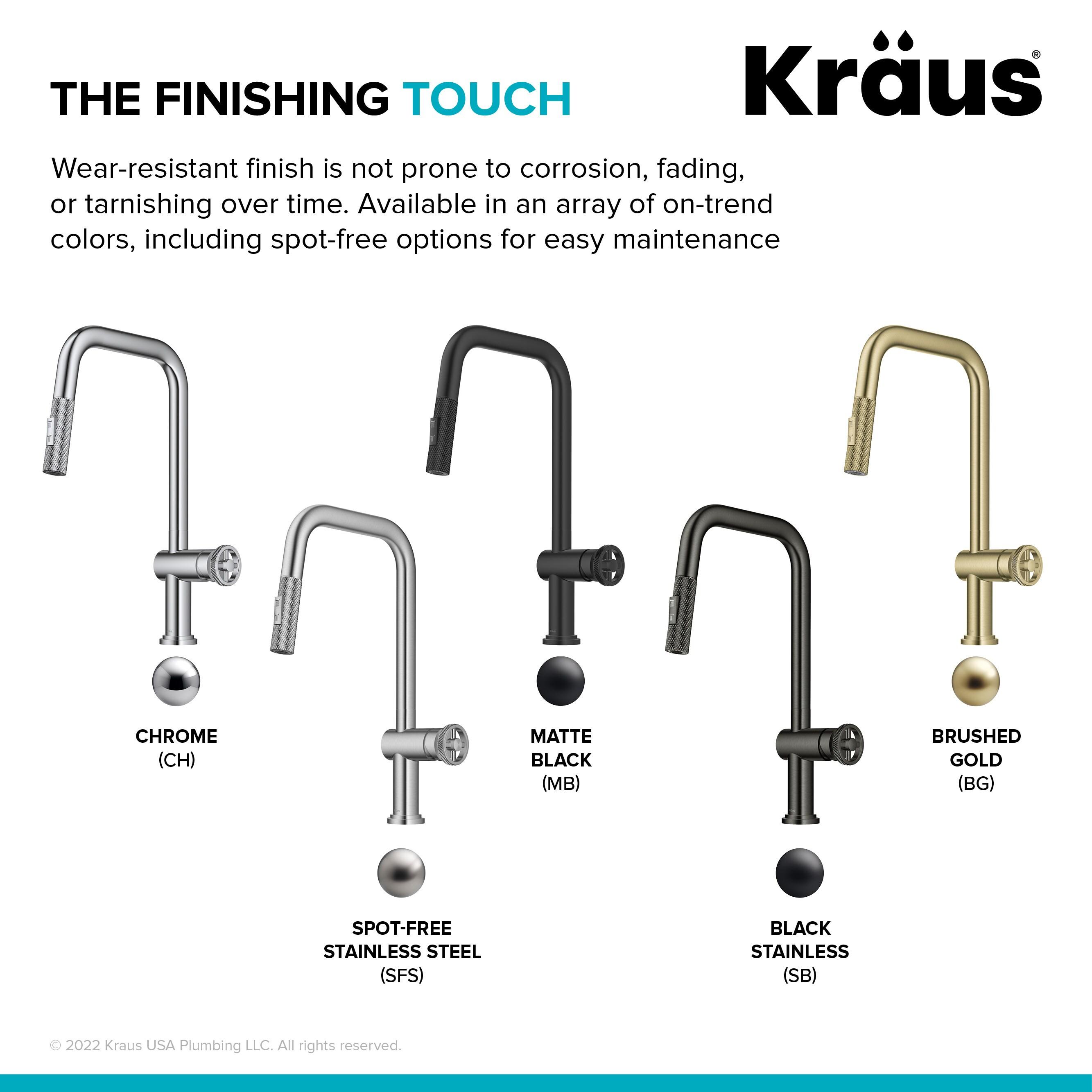 Urbix Industrial Pull-Down Single Handle Kitchen Faucet