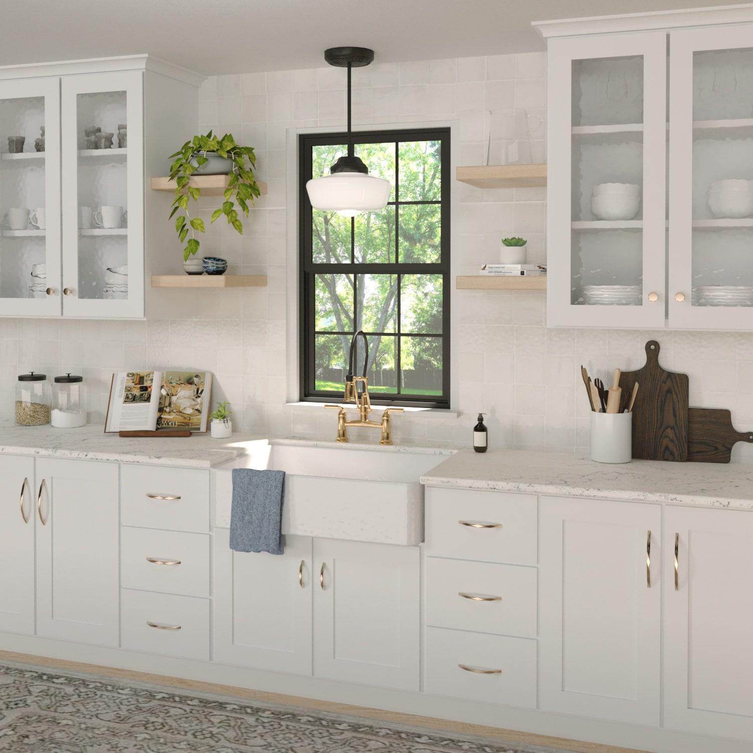Hickory Hardware 1 Pack Solid Core Kitchen Cabinet Pulls, Luxury Cabinet Handles, Hardware for Doors & Dresser Drawers, 3-3/4 Inch (96mm) Hole Center, Champagne Bronze, Karat Collection