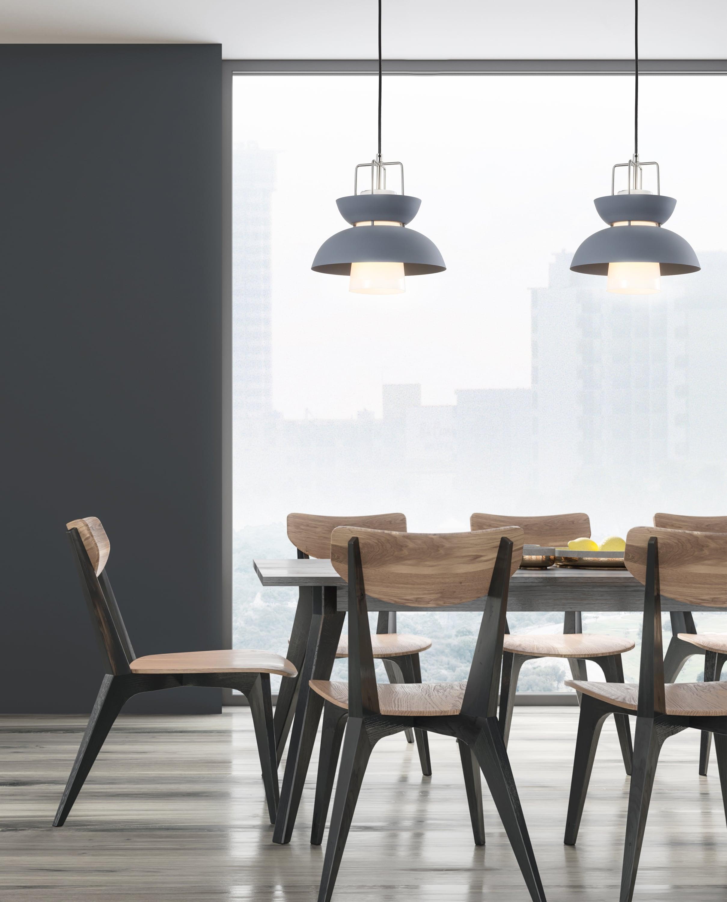 Paul 11" Farmhouse Metal LED Pendant, Gray