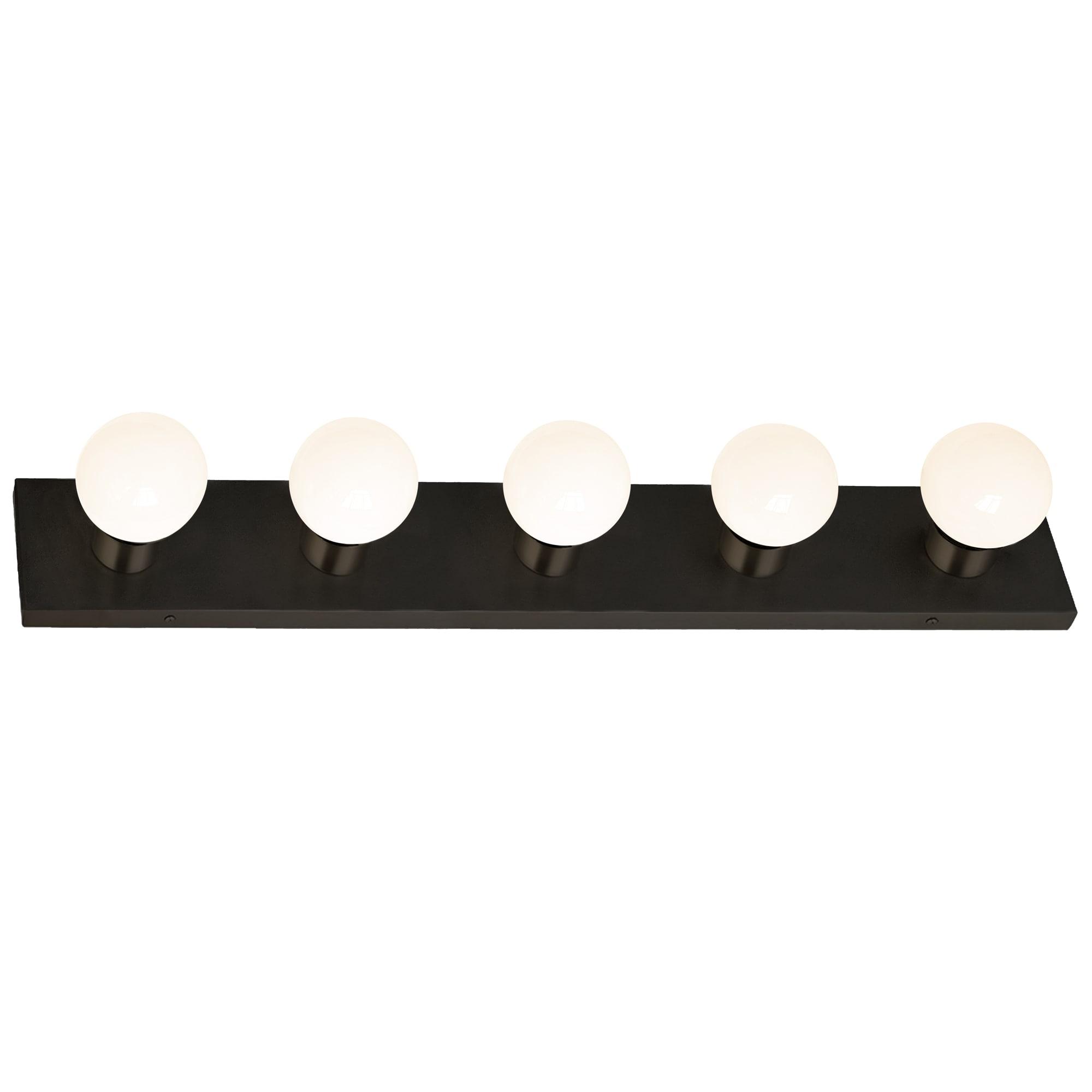 Design House 588582-BLK 5-Light Vanity Strip Light Contemporary Dimmable for Bathroom, Bedroom, Makeup Vanity, Matte Black
