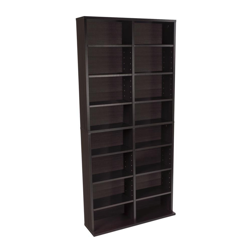 Oskar Adjustable Media Rack Espresso - Atlantic: High Capacity, Laminated, Wood Composite