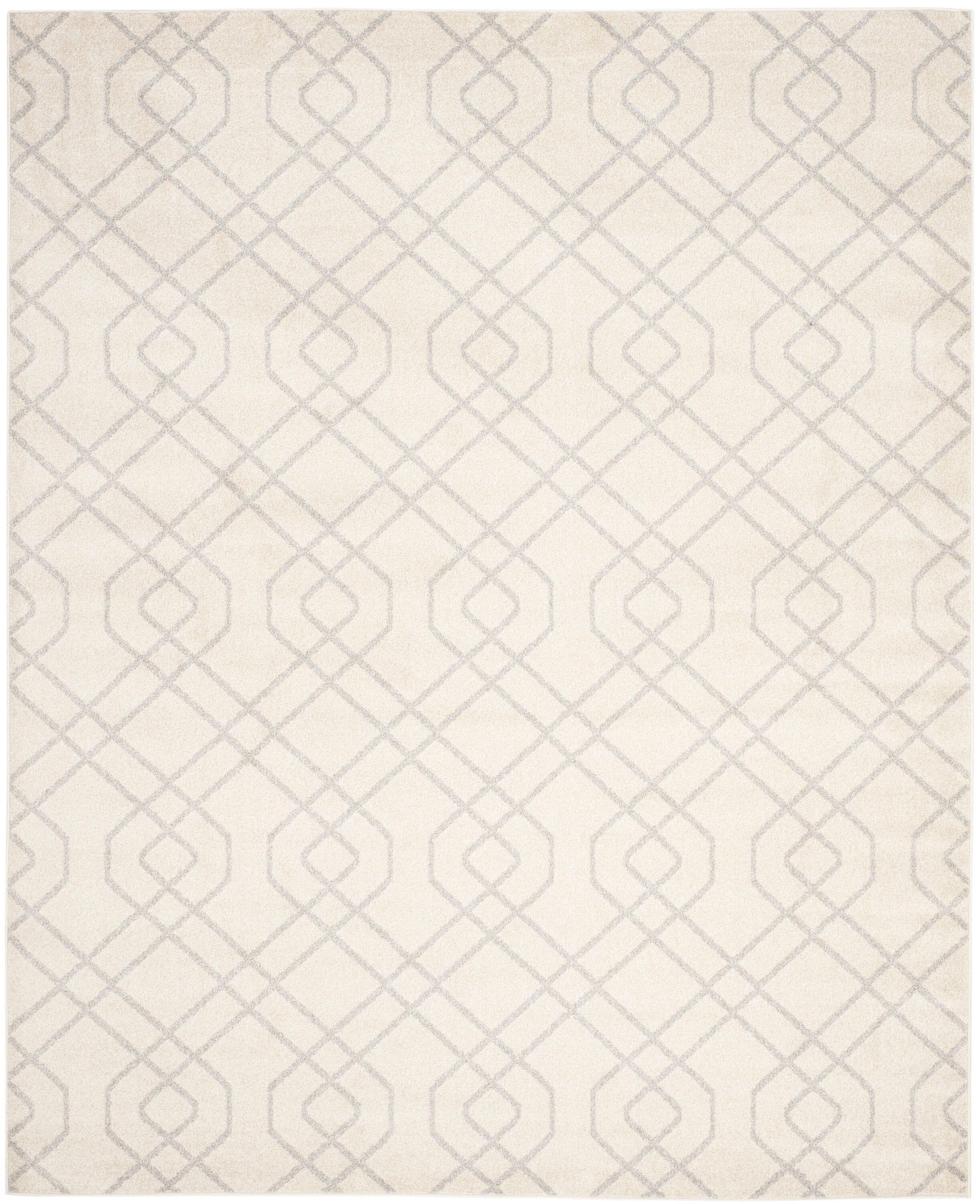 SAFAVIEH Amherst Roseann Geometric Area Rug, Ivory/Light Grey, 9' x 12'