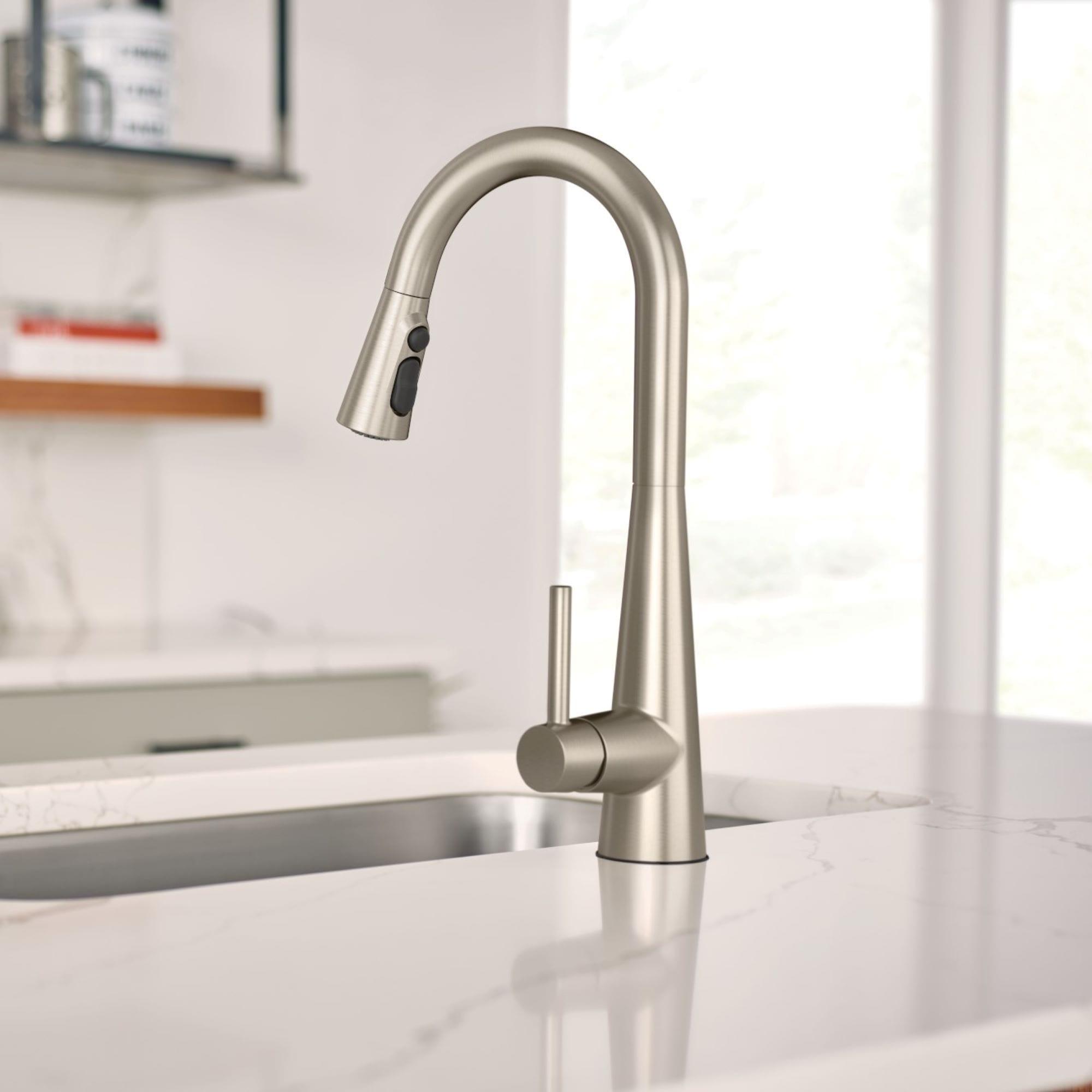 Sleek Pull Down Single Handle Kitchen Faucet with Power Boost Technology and Duralock