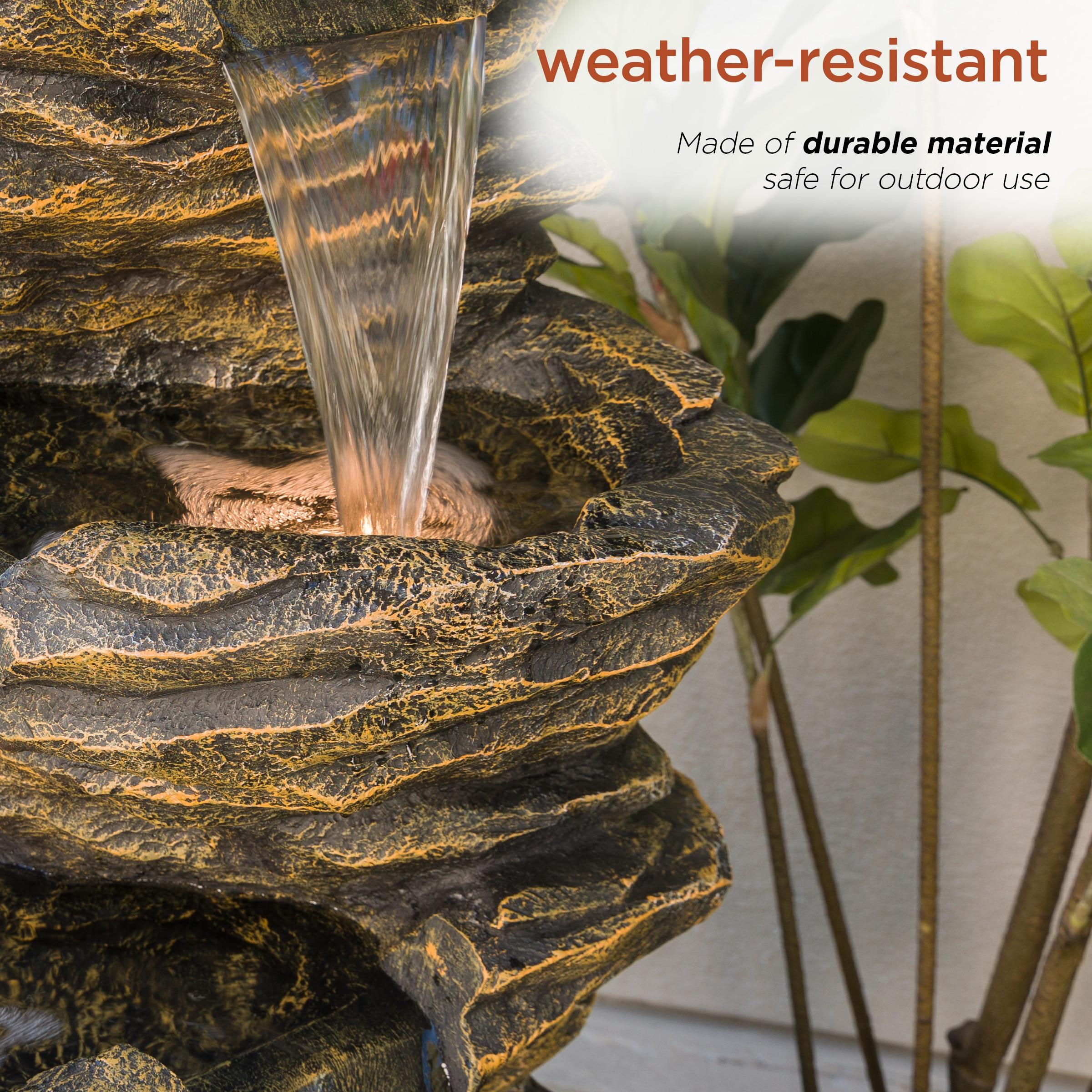 Alpine Corporation Five-Level Rock Waterfall Indoor/Outdoor Fountain