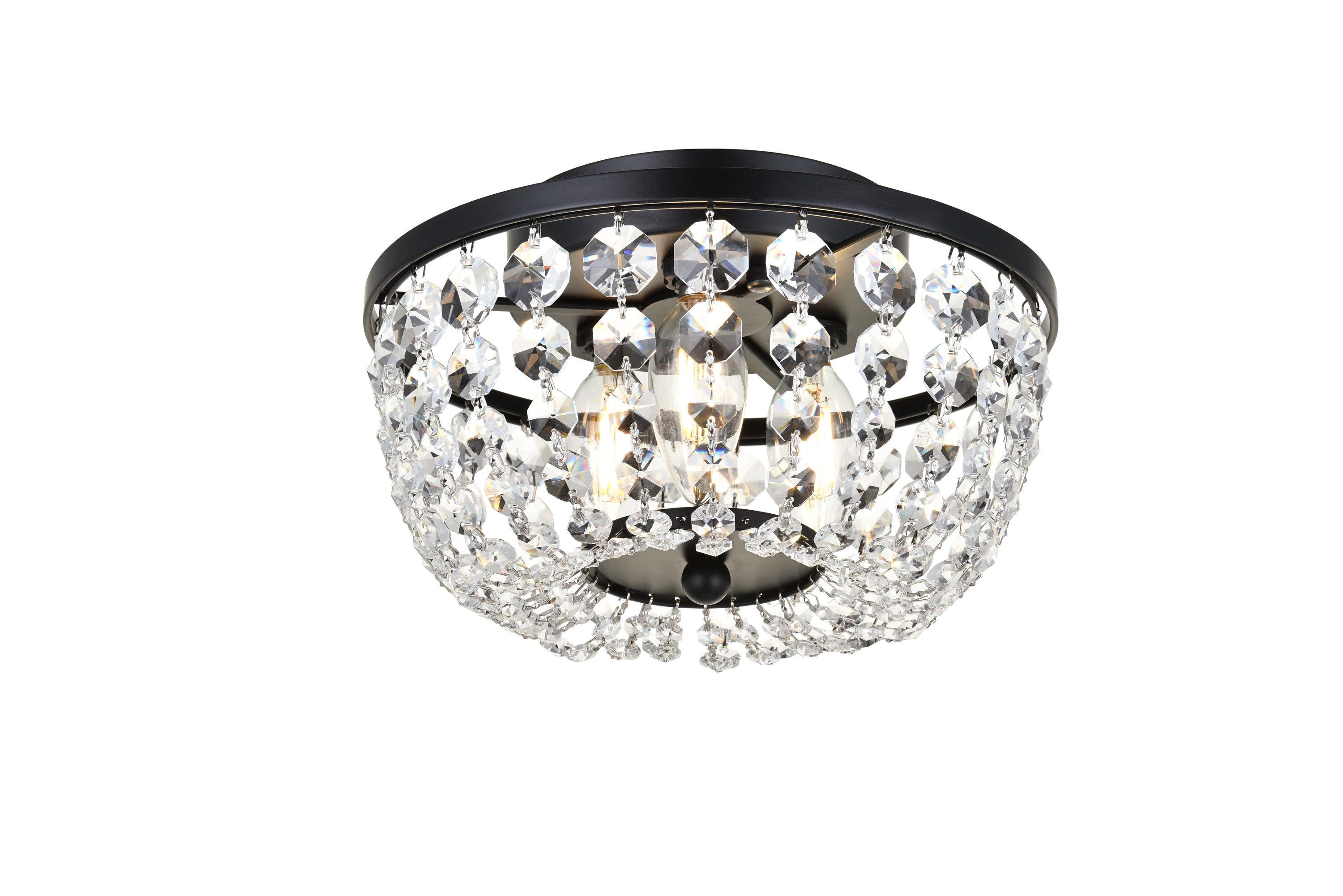 Elegant Lighting Cora 10 inch flush mount in black