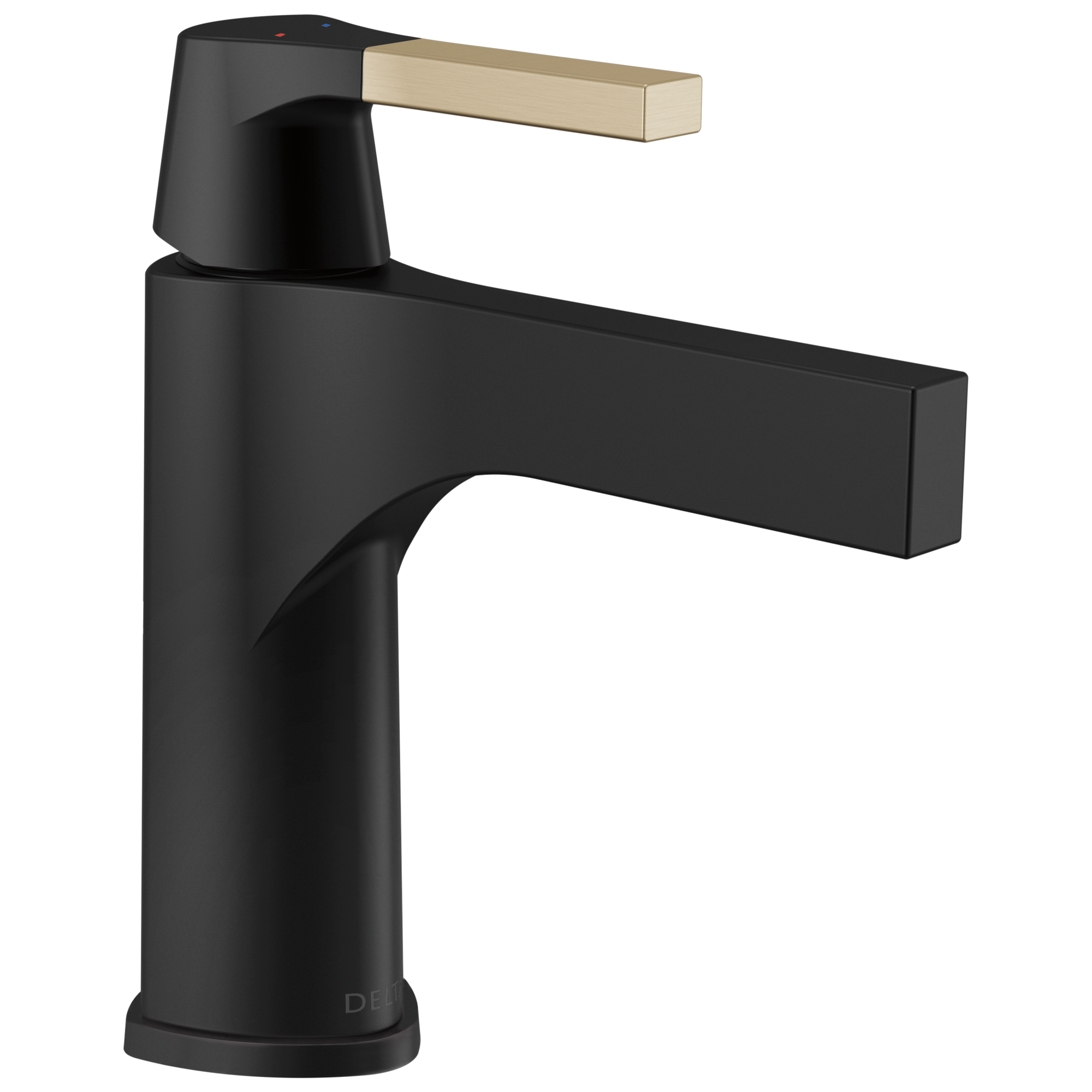 Matte Black and Bronze Single Handle Bathroom Faucet