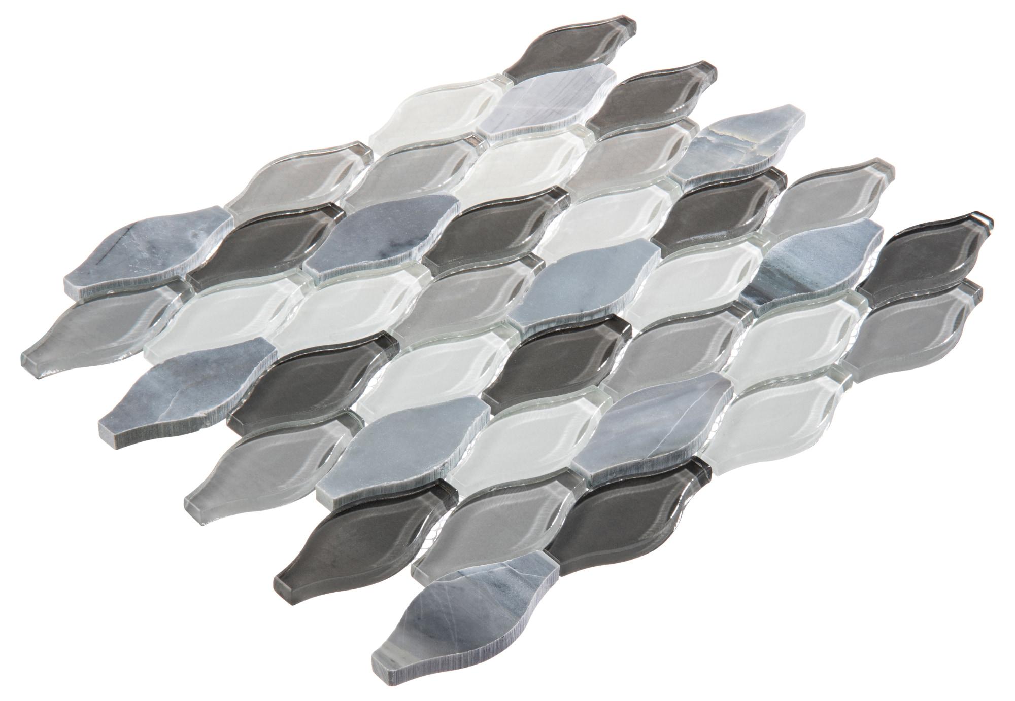 Annabelle Glass and Stone Arabesque Mosaic Kitchen Backsplash, Bathroom, Shower, Pool, Wall and Floor Tile