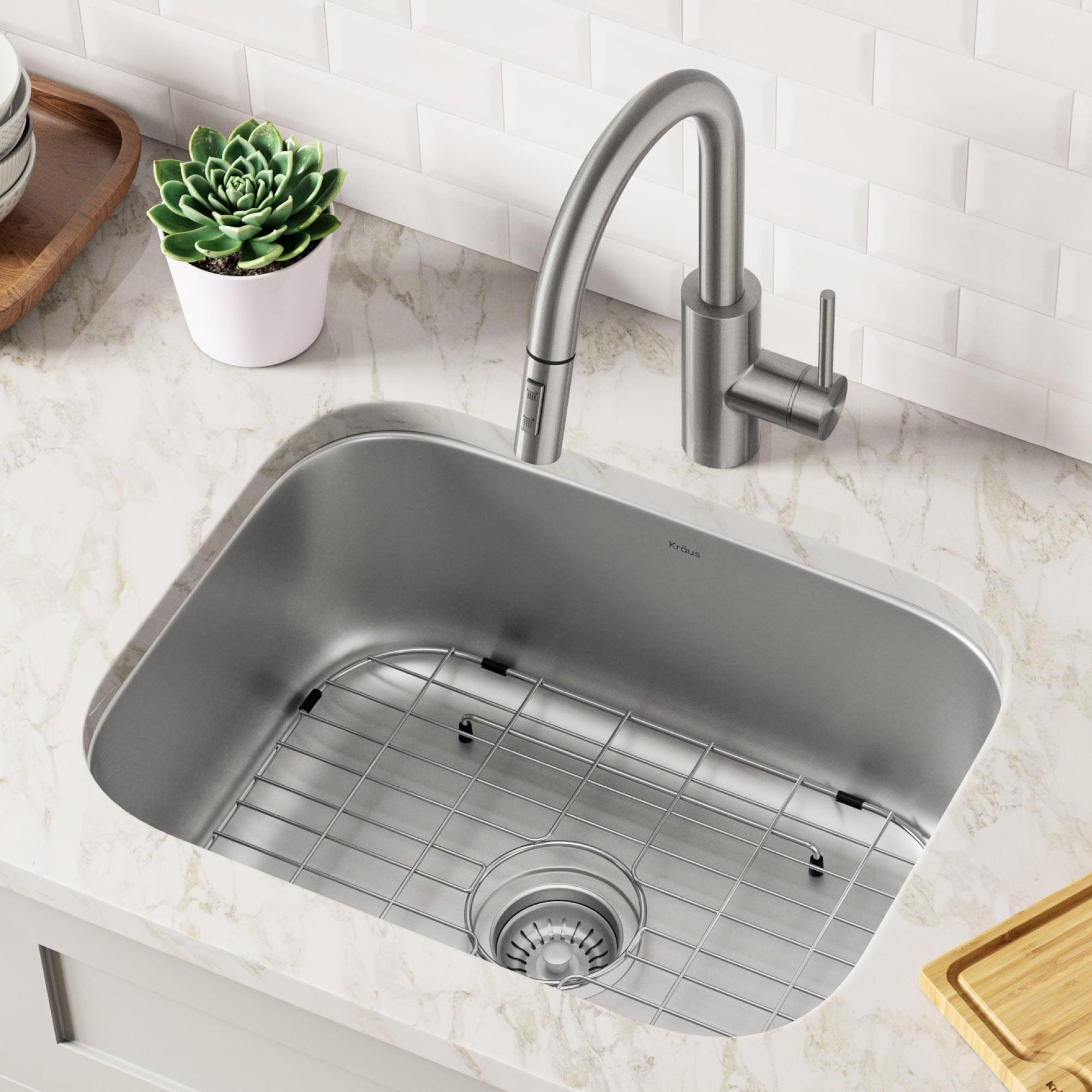 KRAUS Premier 16 Gauge Undermount Single Bowl Stainless Steel Kitchen Sink