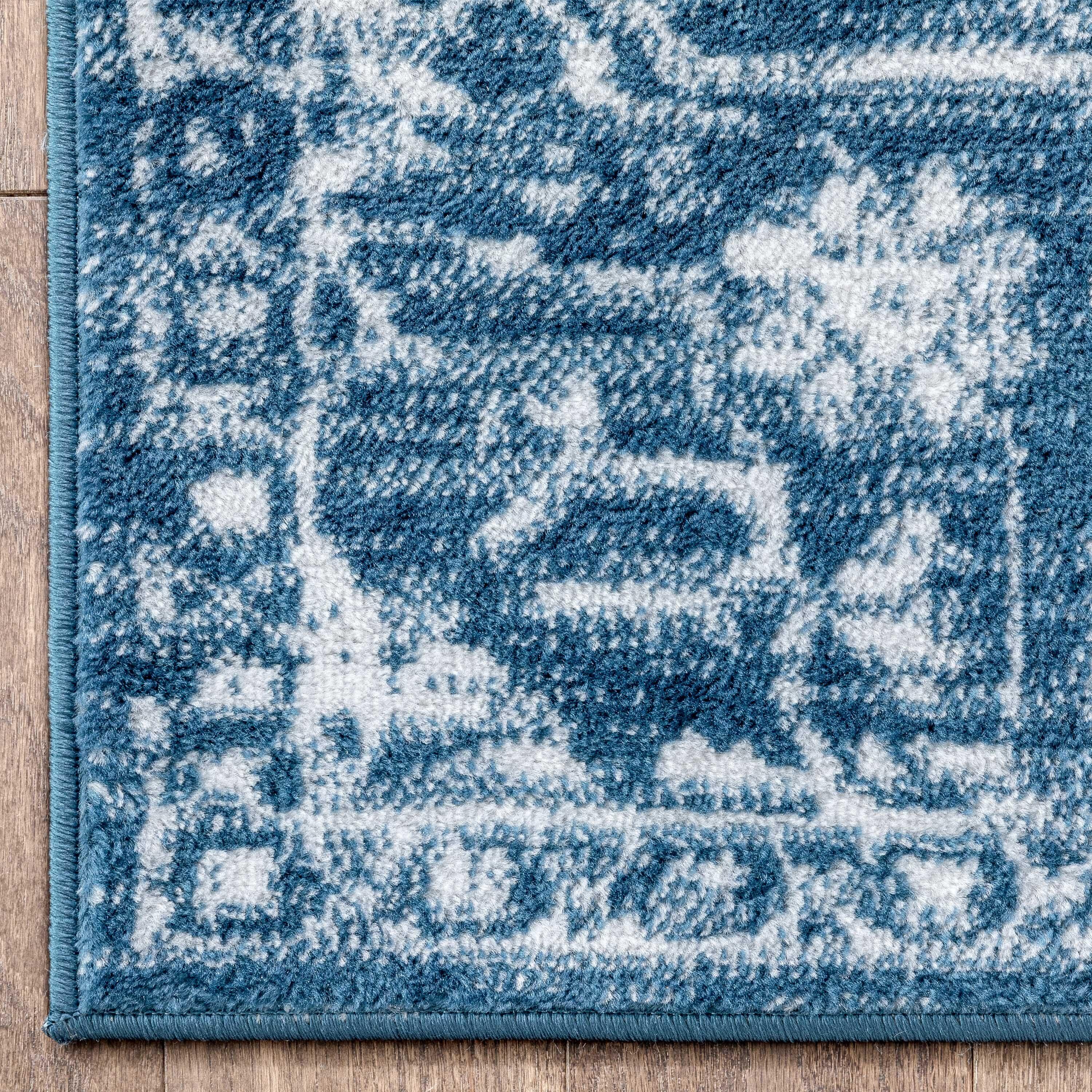 Dazzle Floral Vintage Bohemian Medallion Light Blue Rug
