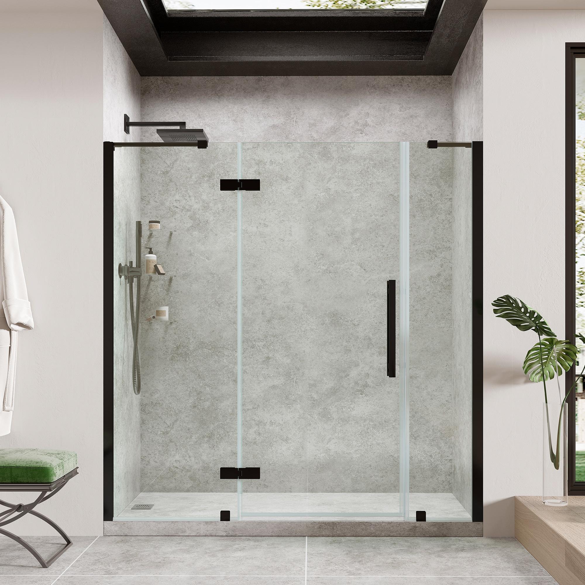 Endless Tampa 72" W x 72" H Alcove Frameless Shower Kit, Door, 2 Panel, Shelves