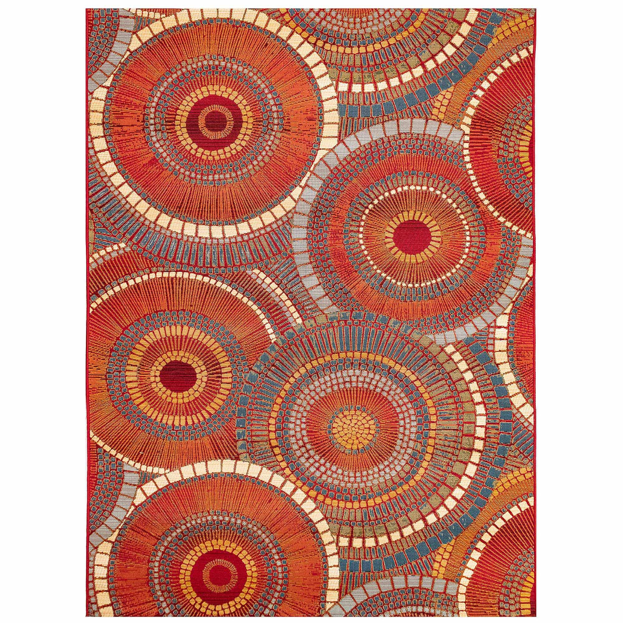 Liora Manne Marina Circles Indoor/Outdoor Rug Saffron 2'7" x 4'3"