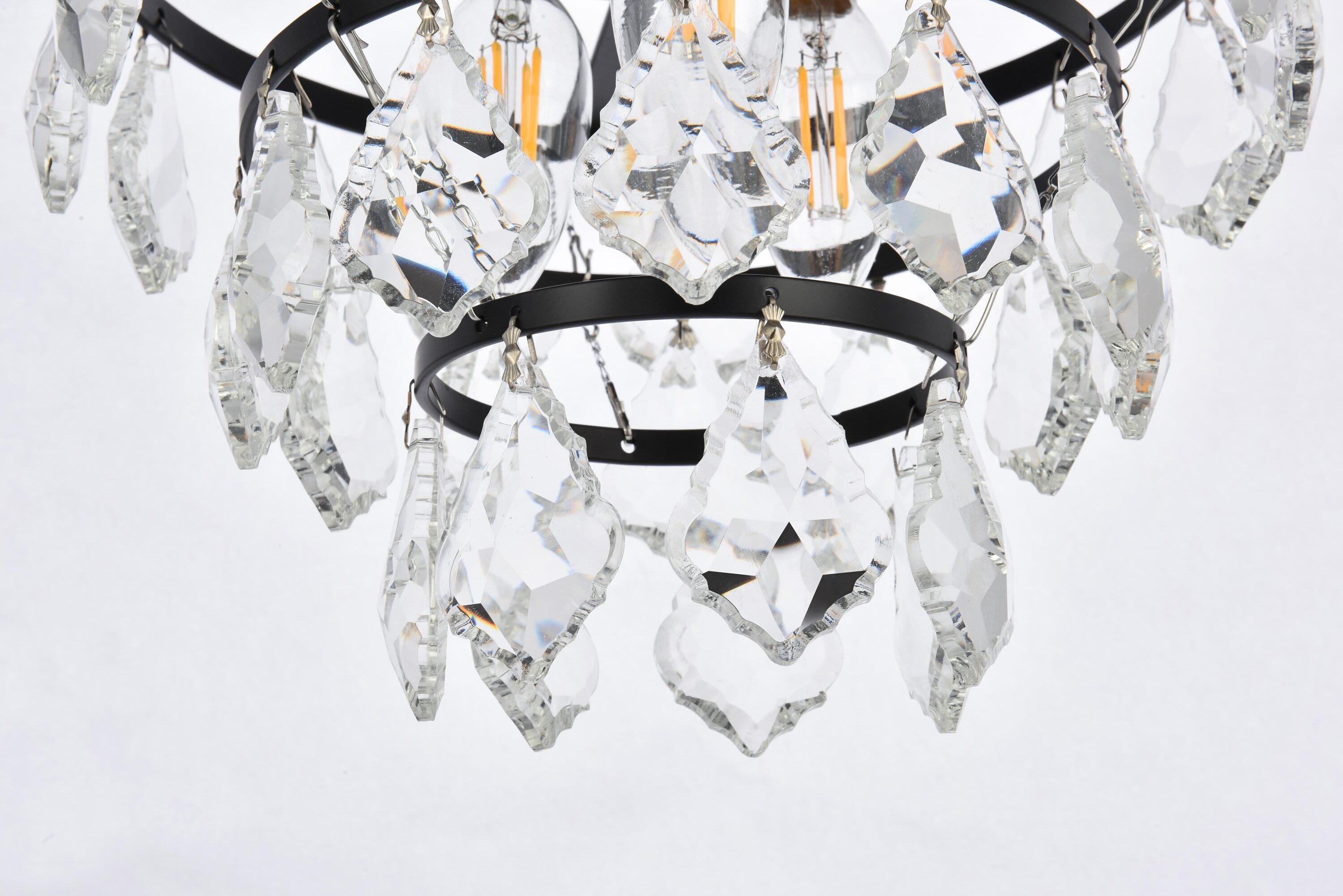 Elegant Lighting Ella 3 - Light Flush Mount in  Black