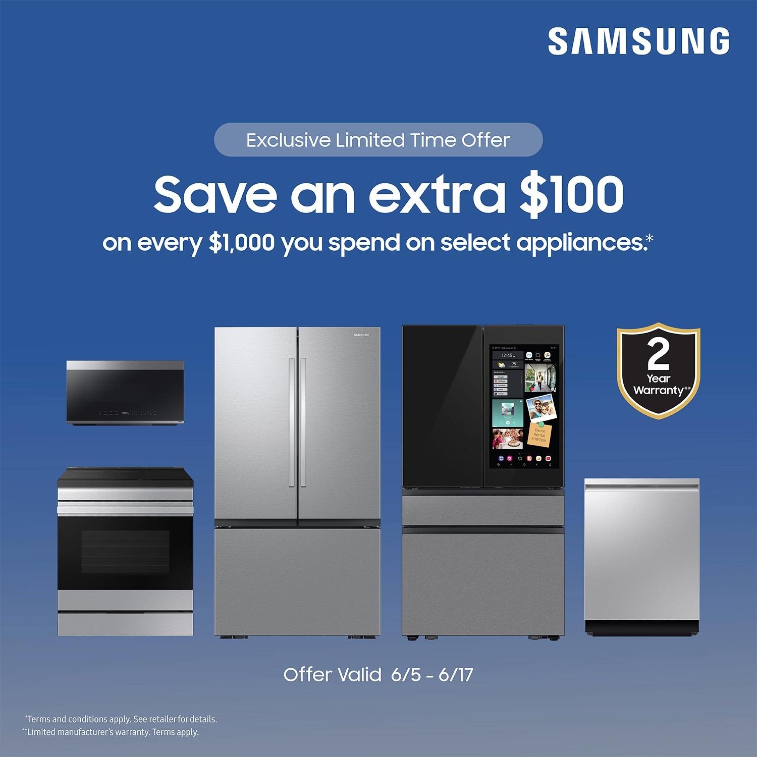 Samsung Bespoke 4-Door Flex Refrigerator 29 cu. ft. in with AI Family Hub+ and AI Vision Inside