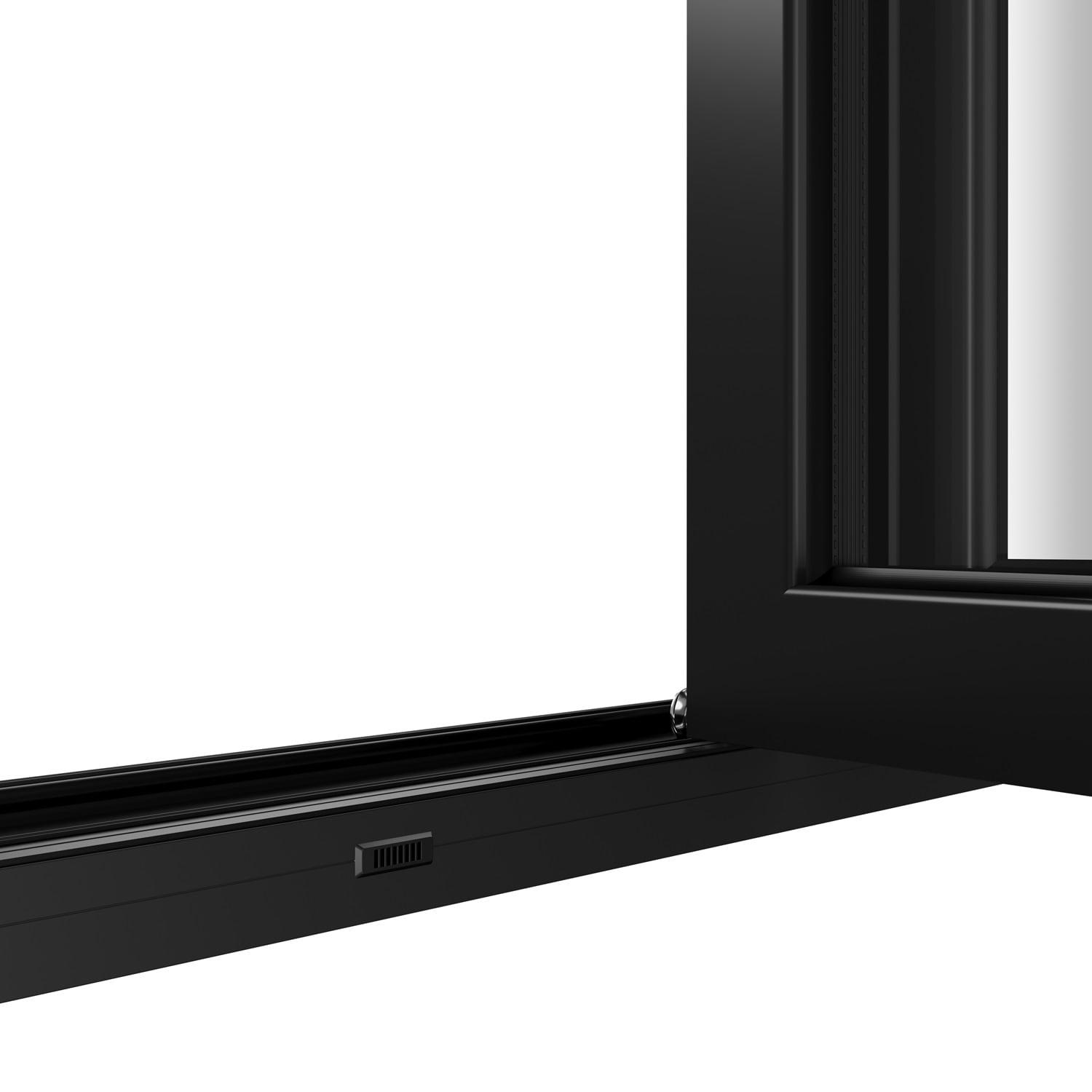 KaMic KaMic 96" inch - 3 Panels Glass Aluminum Folding Door In Black