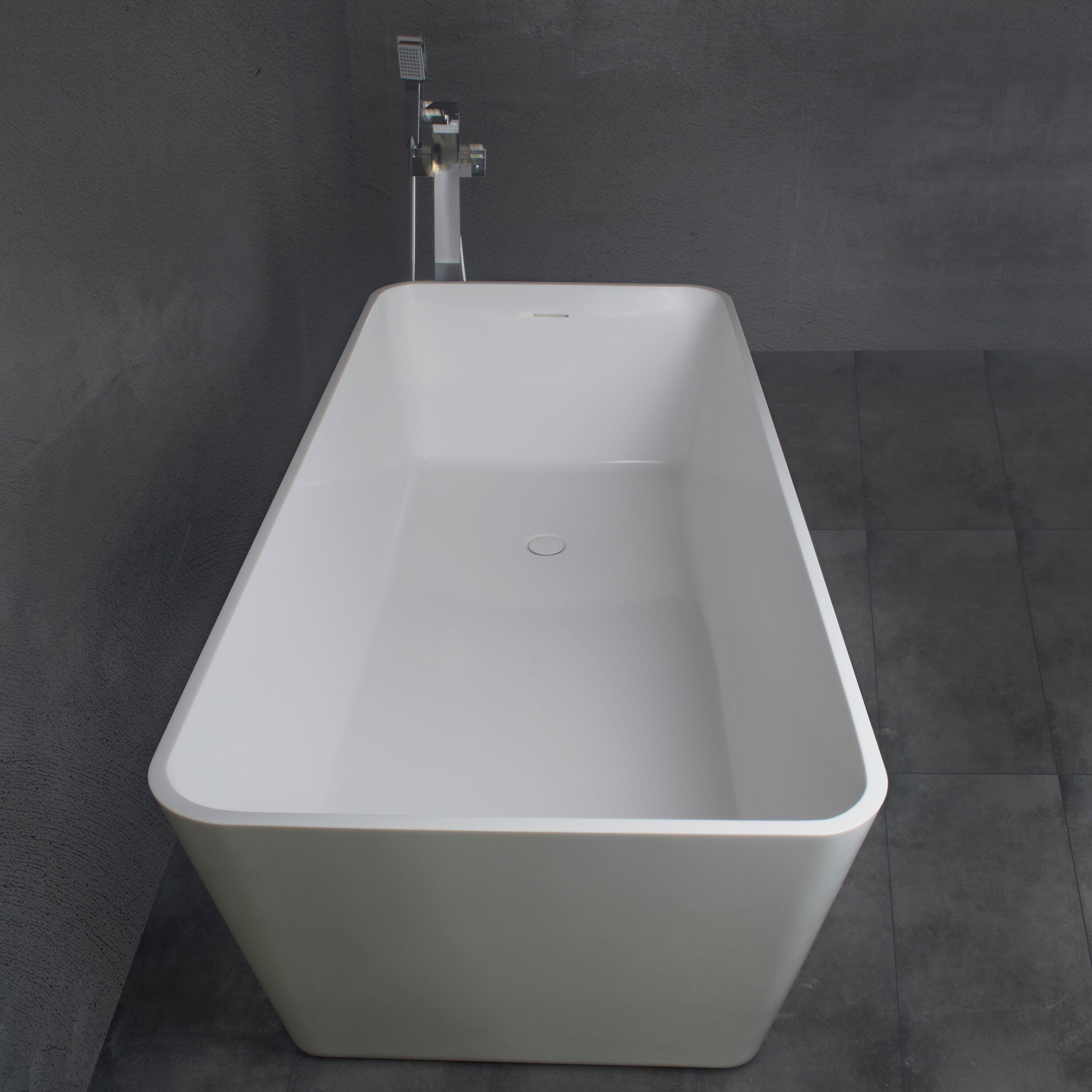 59'' x 30'' Freestanding Soaking Solid Surface Bathtub