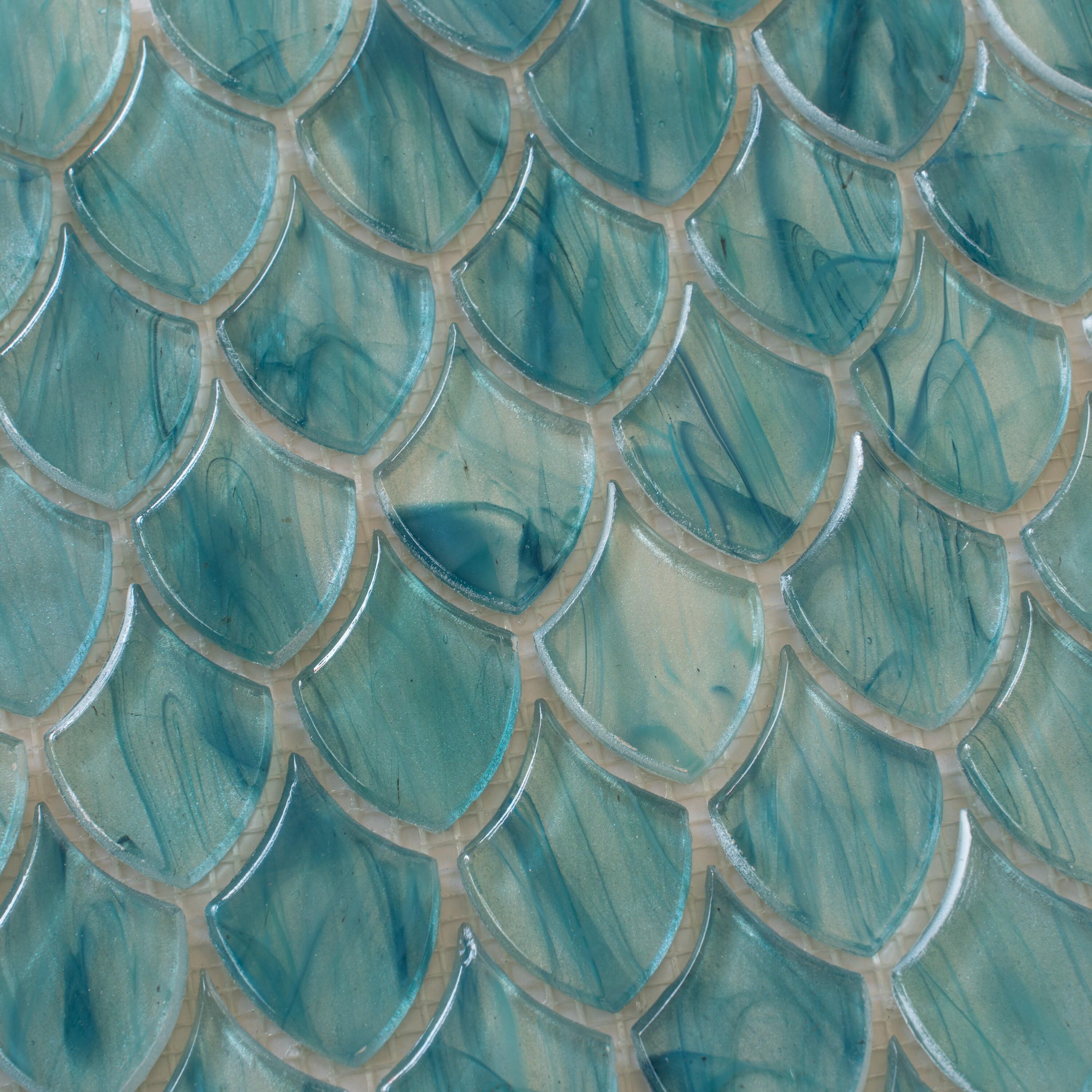 Majeste 0.5" x 2" Glass Fish Scale Mosaic Wall & Floor Tile