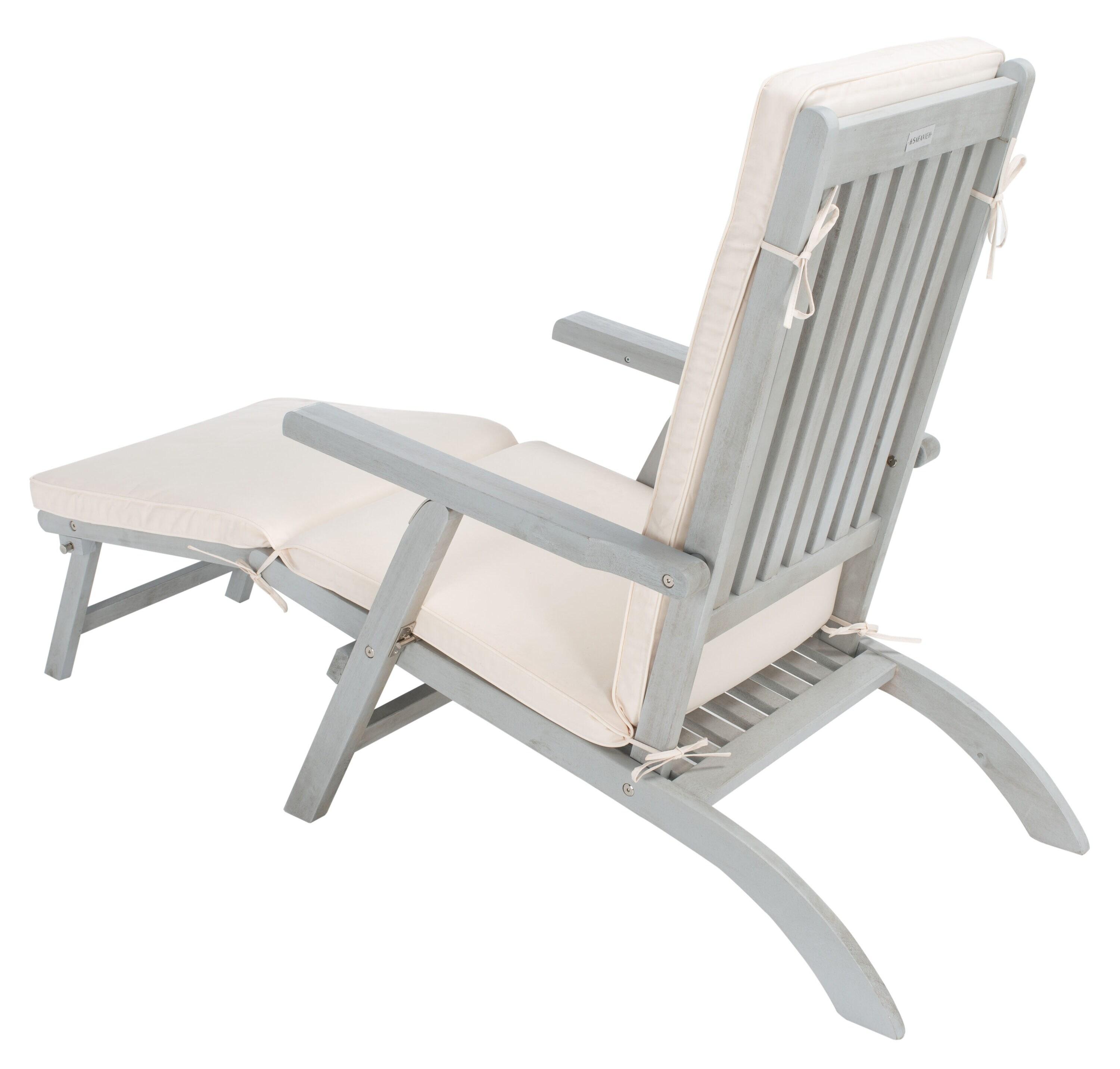 Palmdale Lounge Chair - Outdoor - PAT7015 - Grey/Beige -Safavieh