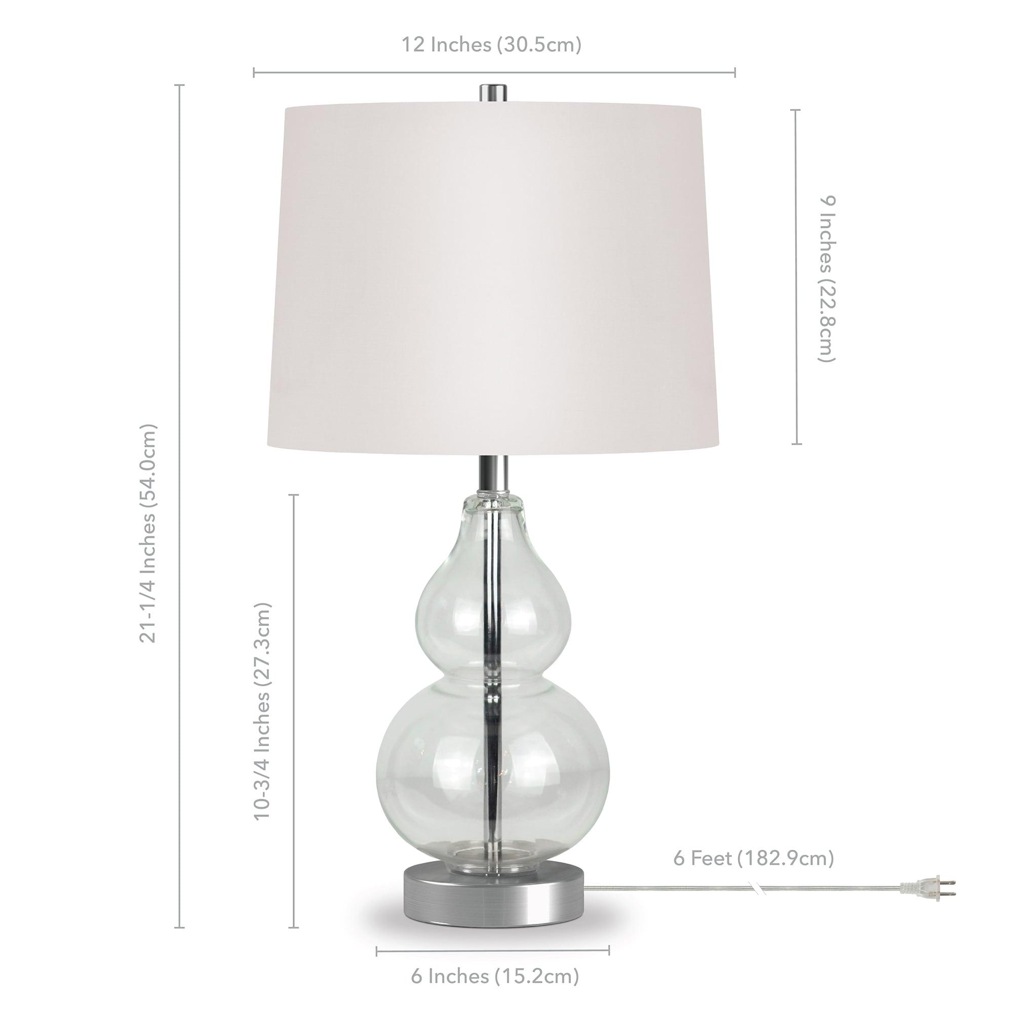 Evelyn&Zoe 21" Table Lamp with White Drum Linen Shade