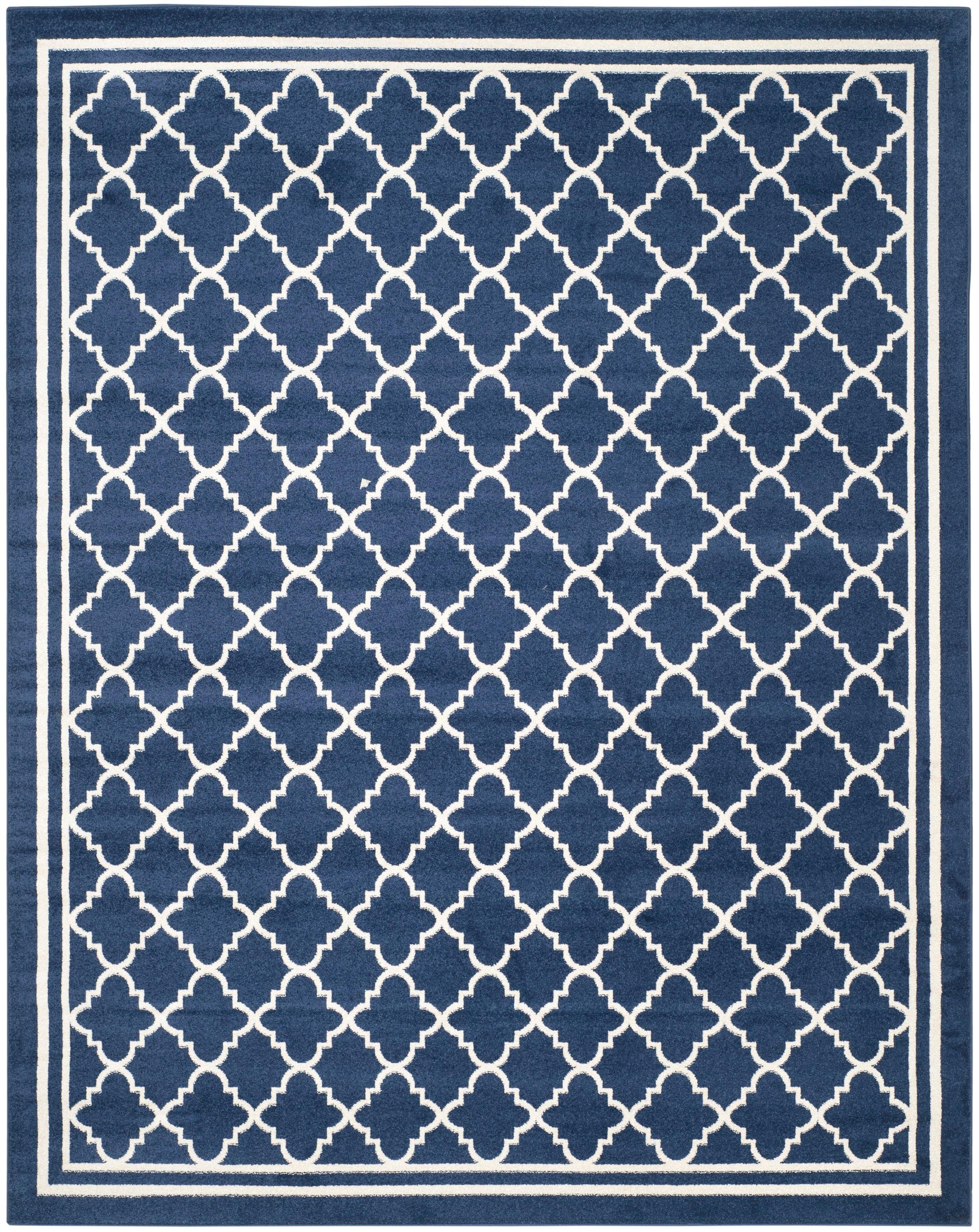 Amherst AMT422 Power Loomed Indoor Area Rug - Navy/Beige - 8'x10' - Safavieh