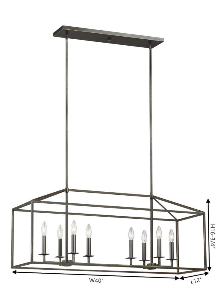 Generation Lighting Perryton 8 -Light Bronze Contemporary/Modern Linear Large Hanging Kitchen island light