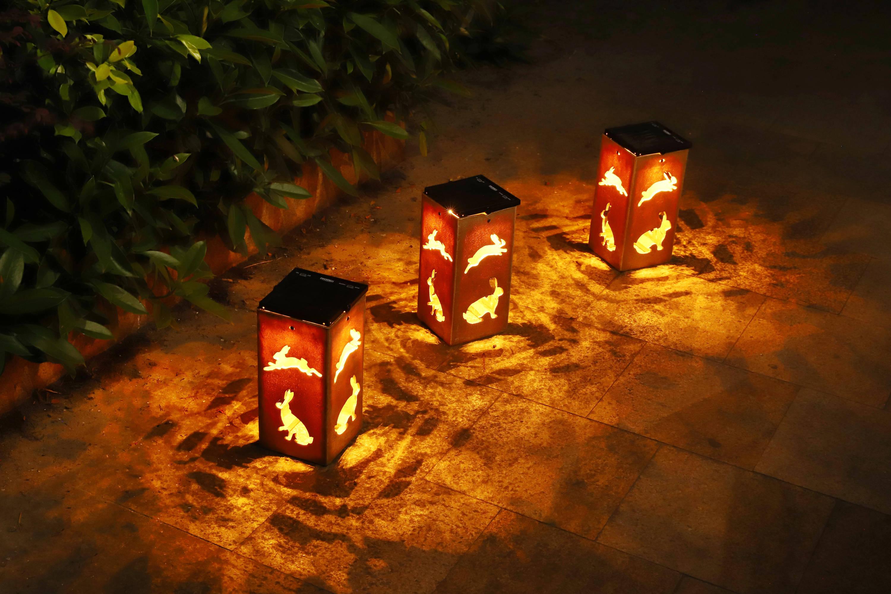 Techko Solar Themed Silhouette Indoor/Outdoor Garden Décor Lantern