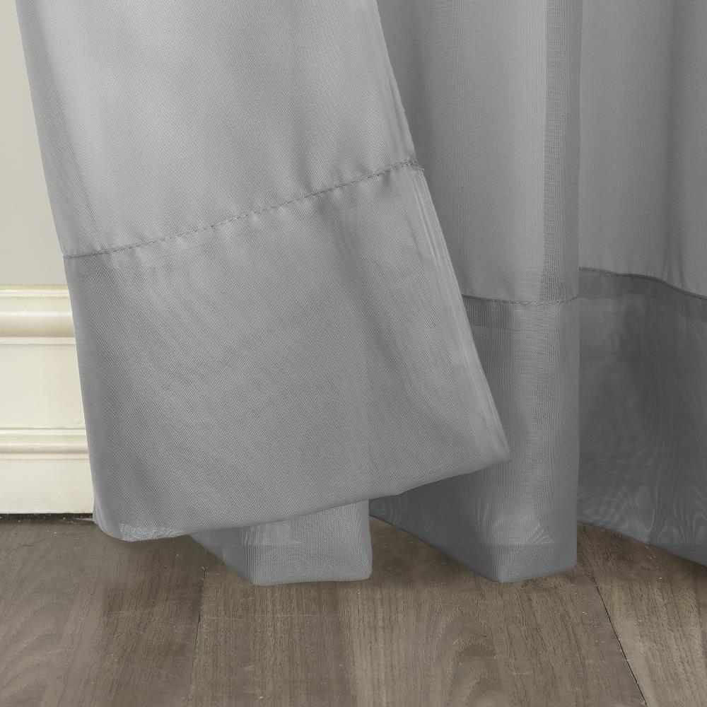 84"x59" Emily Sheer Voile Grommet Top Curtain Panel Dark Gray - No. 918: Sheer Curtain Panels, Indoor Use