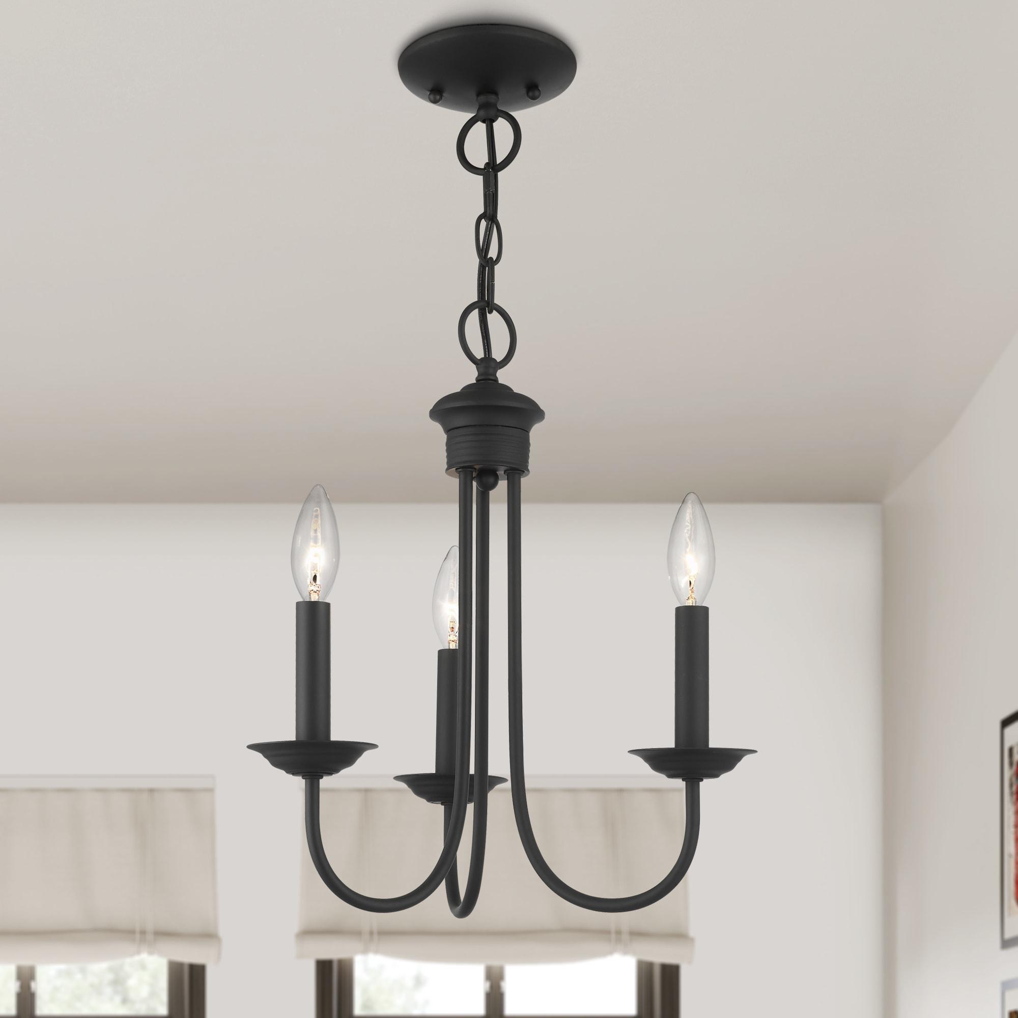 Livex Lighting Estate 3 - Light Chandelier in  Black