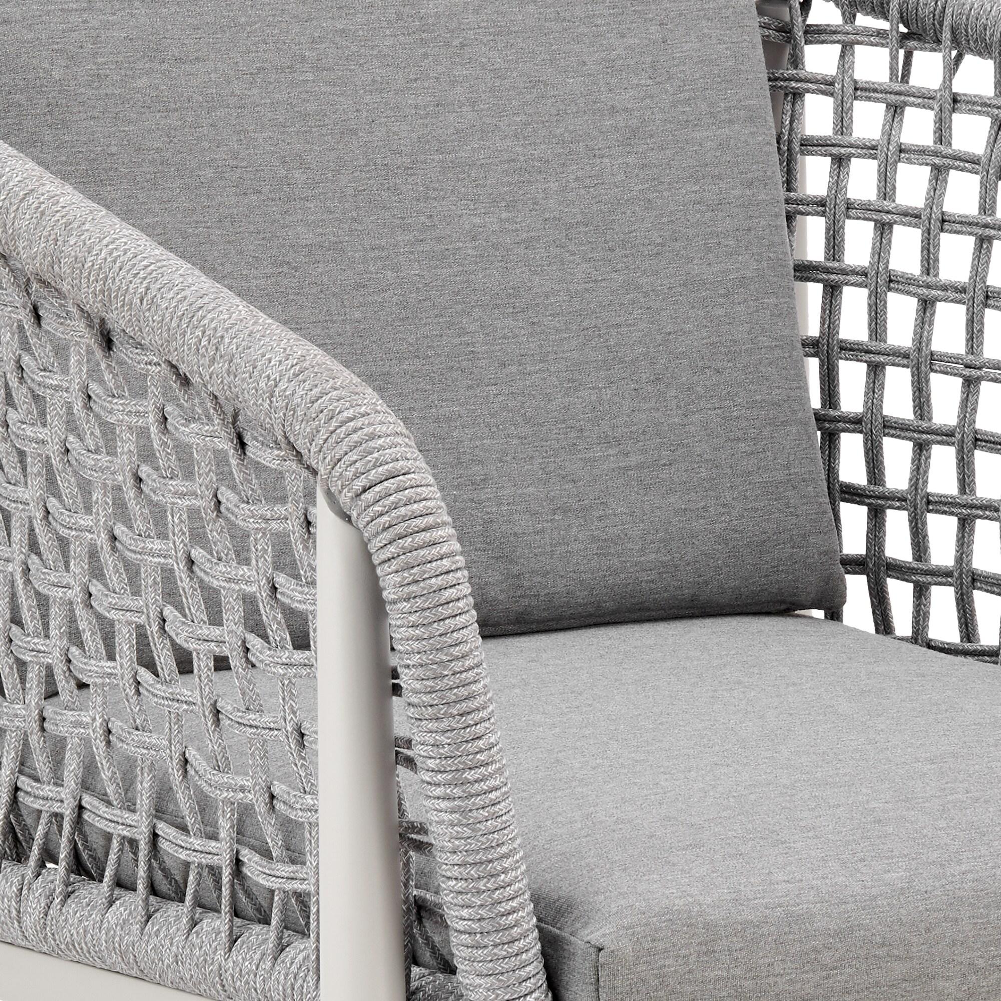 Rhodes Outdoor Patio Dining Chair in Aluminum Set of 2