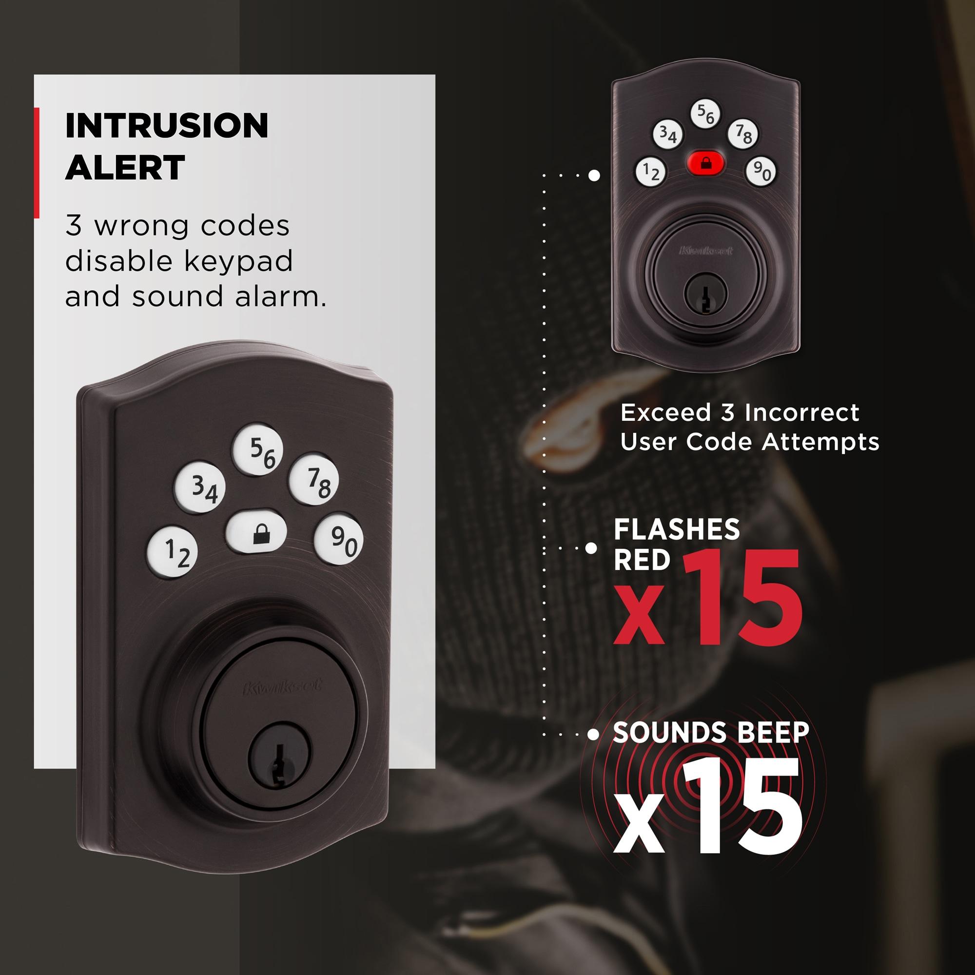 Kwikset 9240TRL-11P Traditional Powerbolt Electronic SmartCode Deadbolt with RCAL Latch and RCS Strike Venetian Bronze Finish