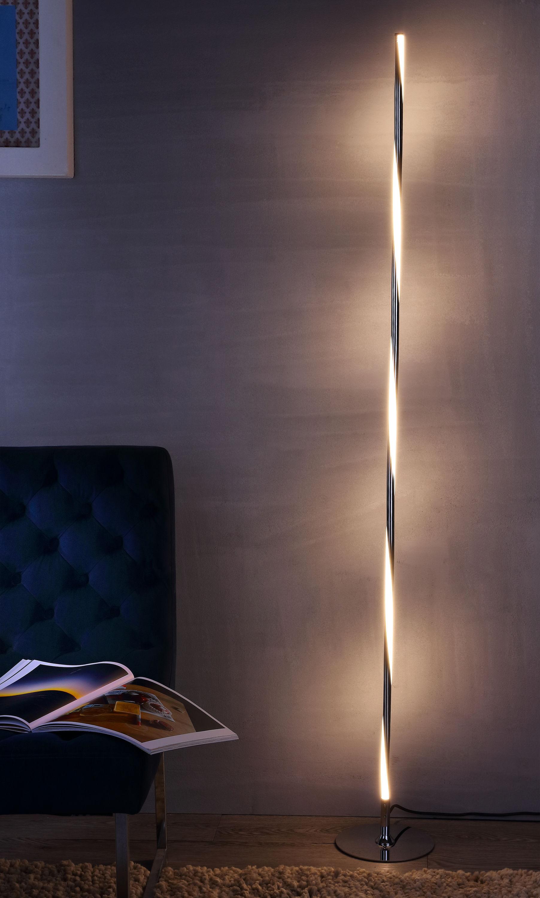 Tall Chrome LED Integrated Arc Floor Lamp