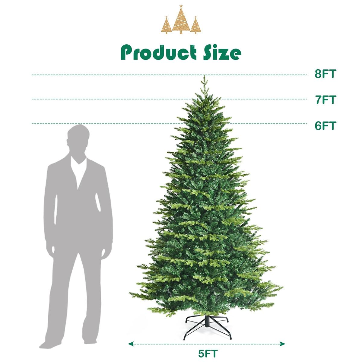 Costway 8ft Pre-lit Hinged Christmas Tree with Remote Control & 9 Lighting Modes