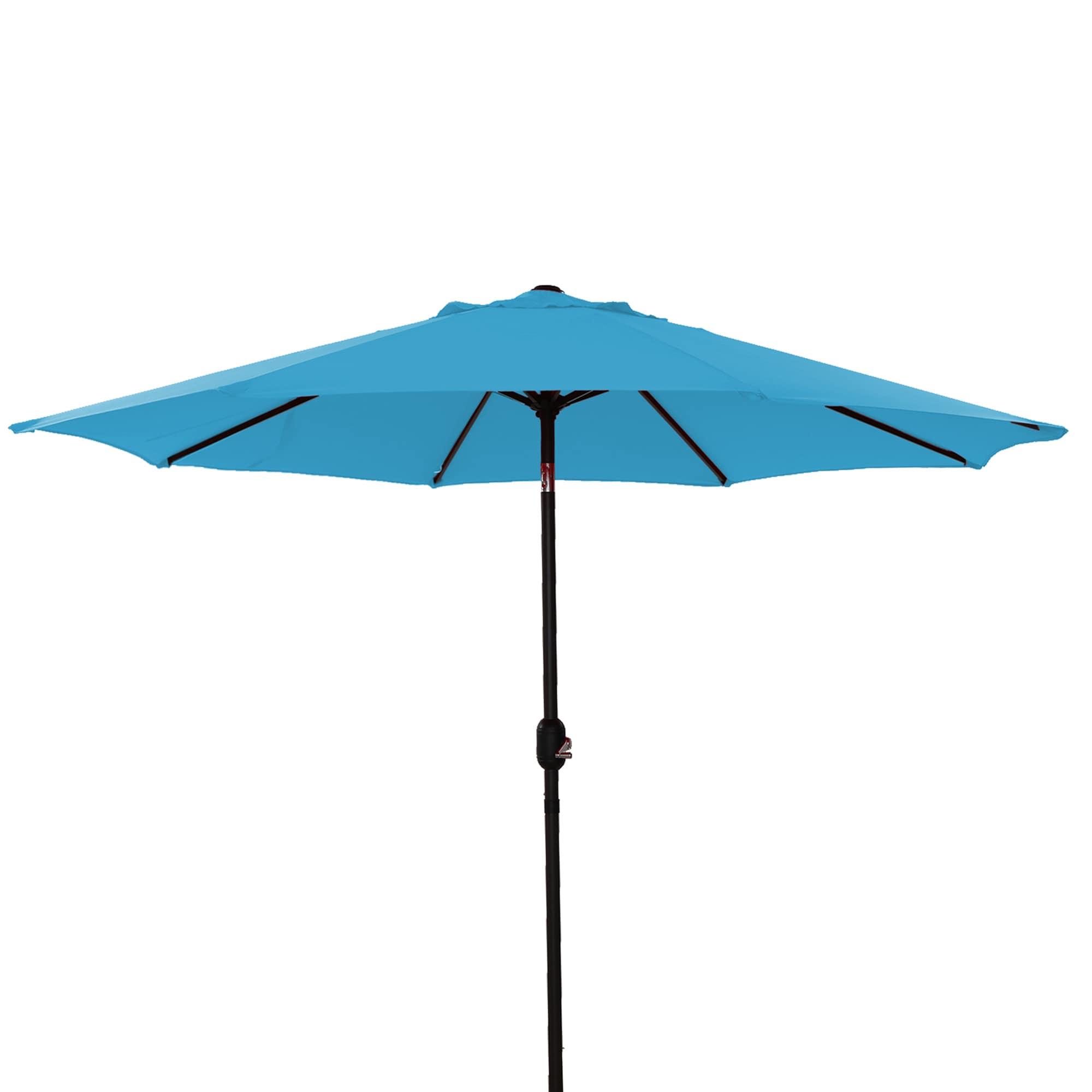 Pure Garden 9FT Outdoor Vented Patio Umbrella with Easy Crank (Blue)