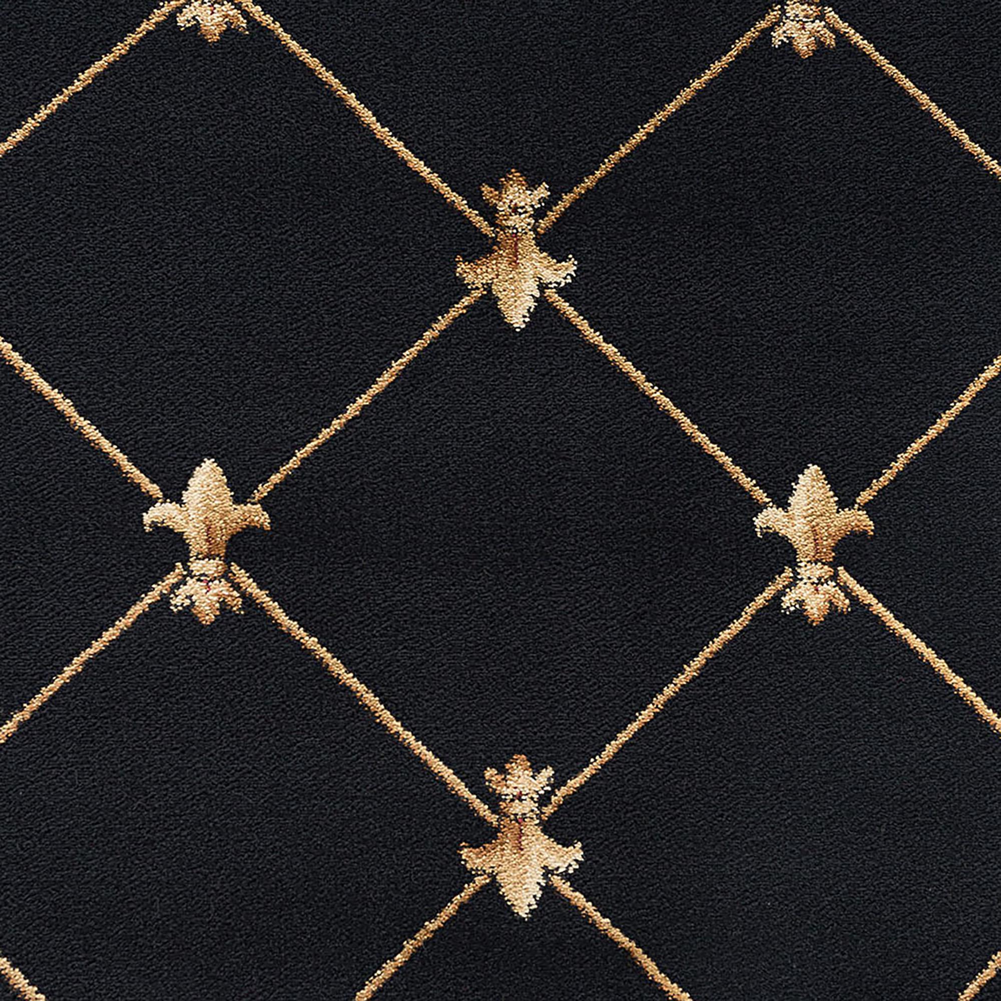Tayse Sensation Area Rug SNS4883 Traditional Black Swirls Lines 2' 3" x 10' Rectangle