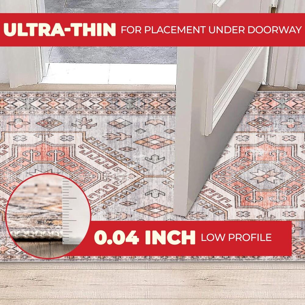 Nuloom Mae Motif Pet Friendly Machine Washable Area Rug, 4' x 6', Brick