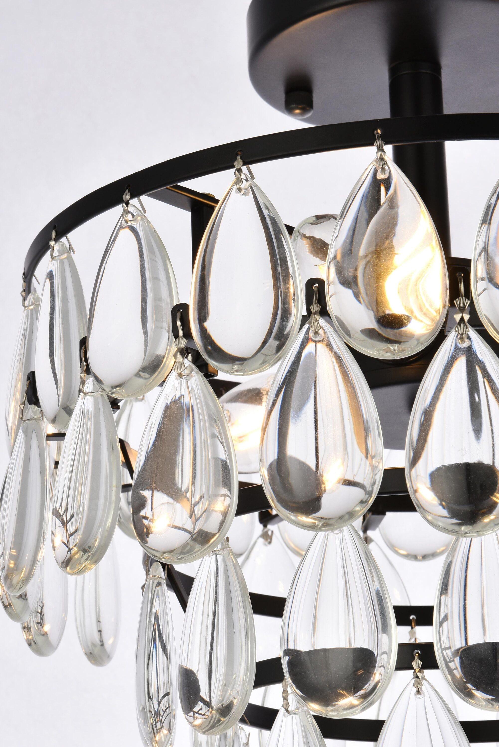 Elegant Lighting Mila 12 inch flush mount in black