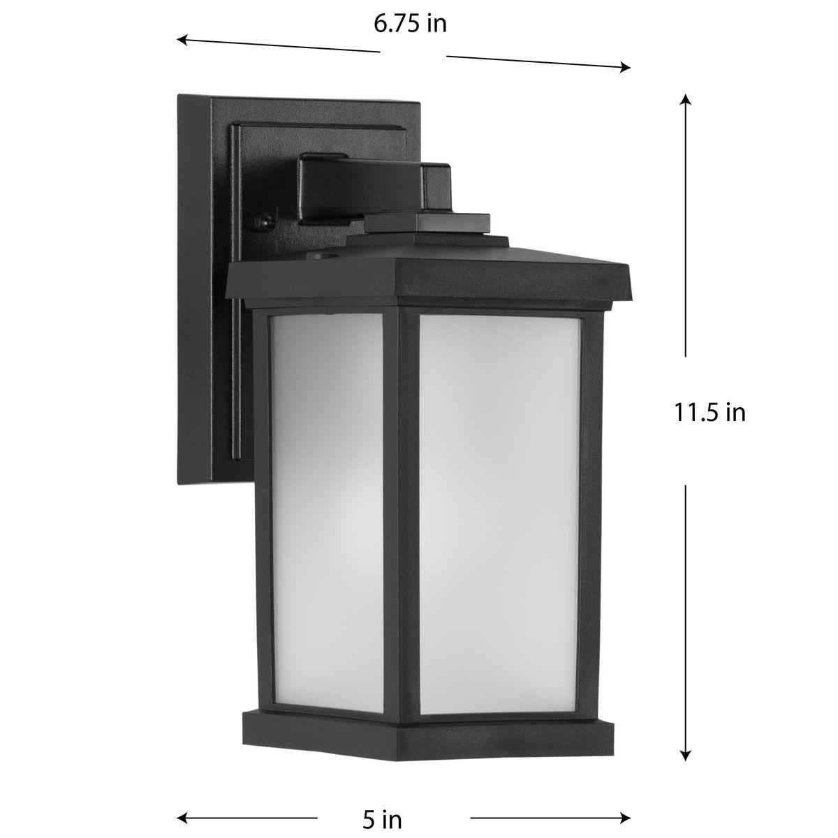 Progress Lighting, Trafford, 1-Light Outdoor Wall Light, Textured Black, Polycarbonate Material