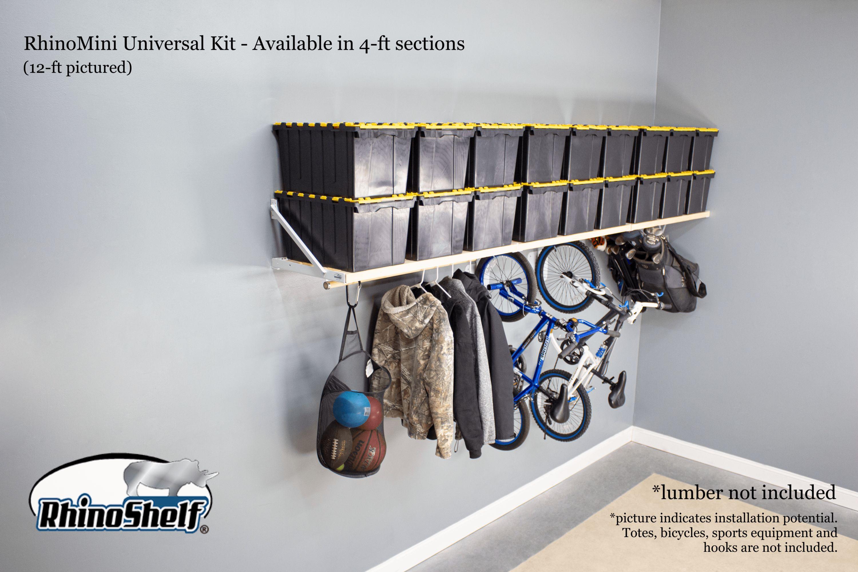 RhinoMini Universal Garage Storage Kit - 12 feet