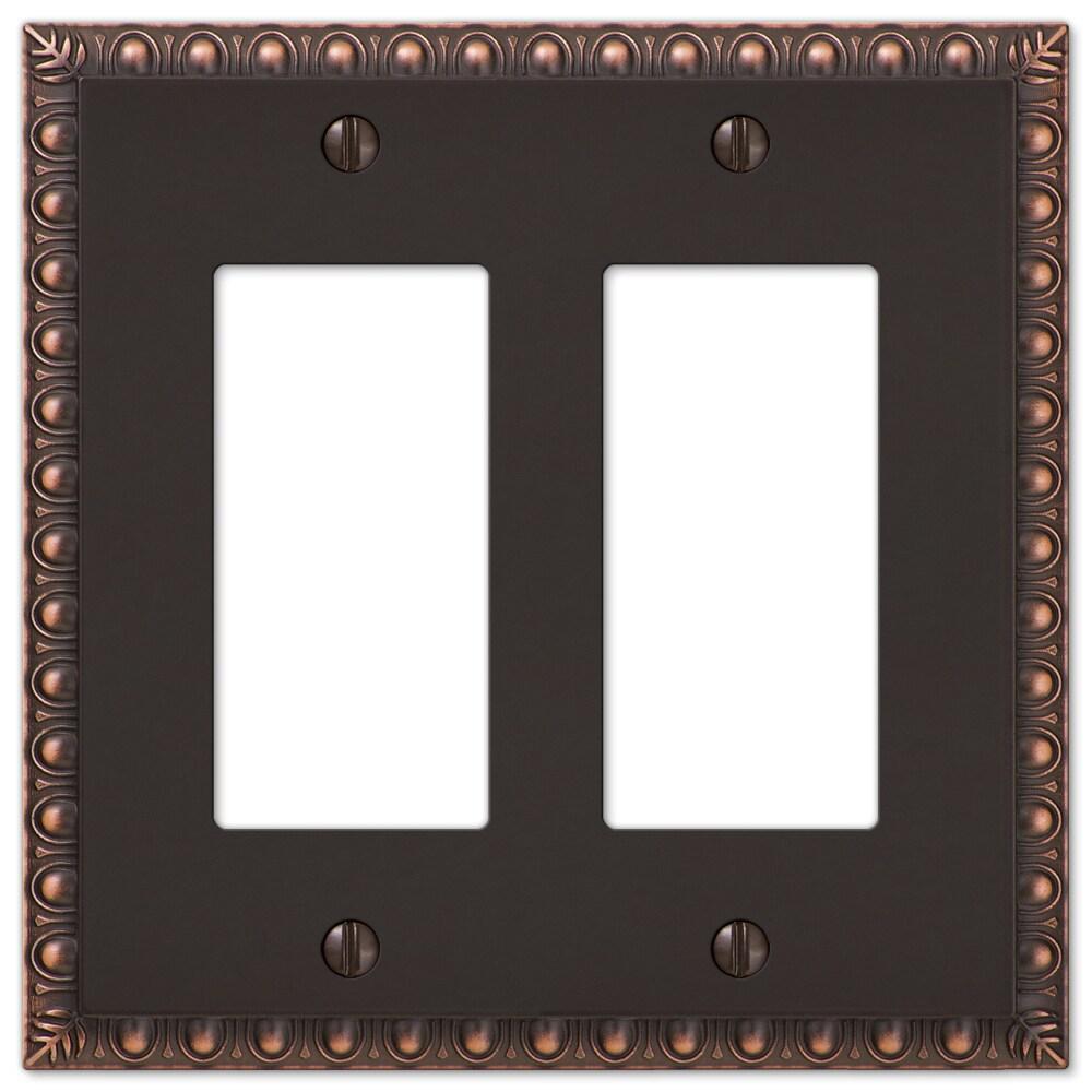 Aged Bronze Double Rocker Cast Metal Wall Plate