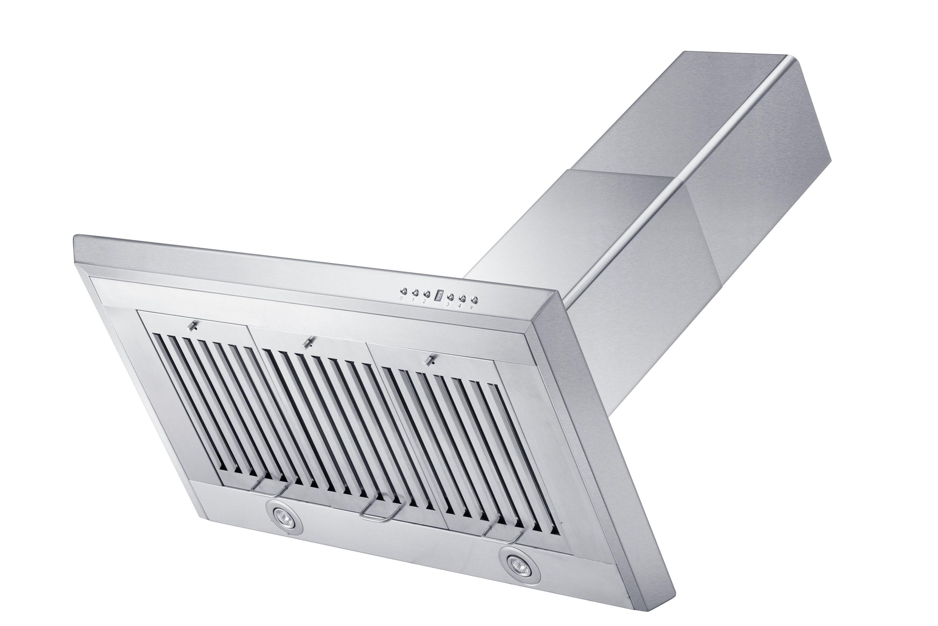 36" KF 400 CFM Convertible Wall Mount Range Hood in Brushed 430 Stainless Steel