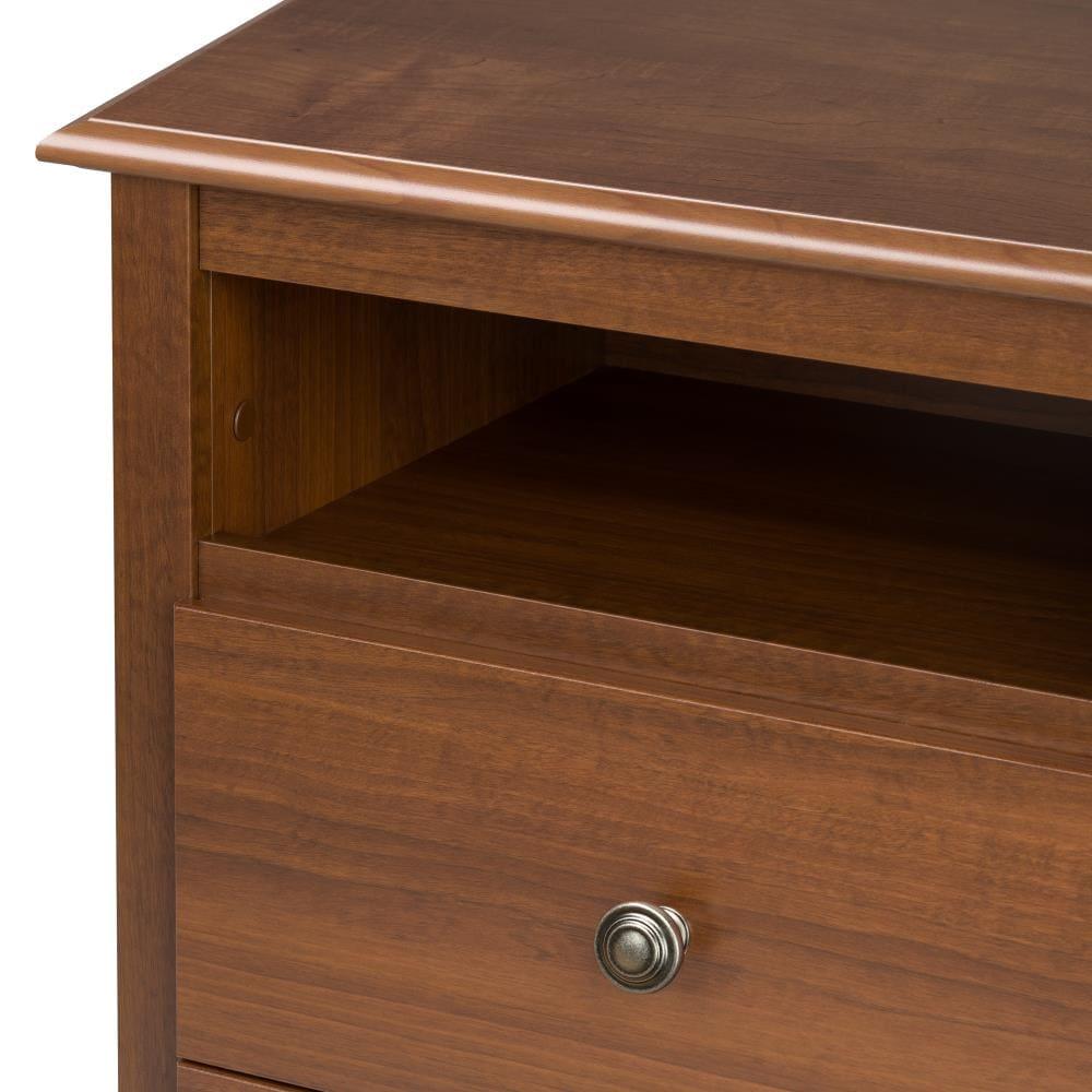 Open Shelf Nightstand Cherry - Monterey: Prepac Bedroom Side Table with Storage Shelf & Metal Glides