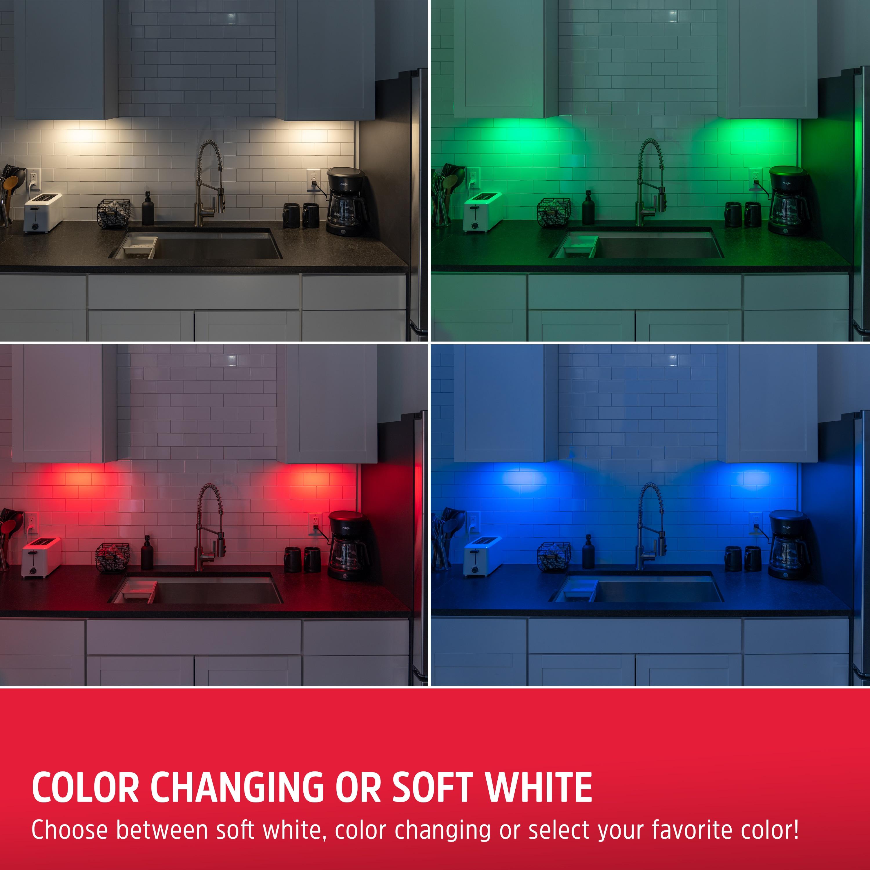 Enbrighten 12-inch Battery Operated Color-Changing LED Under Cabinet Light Bar with Remote