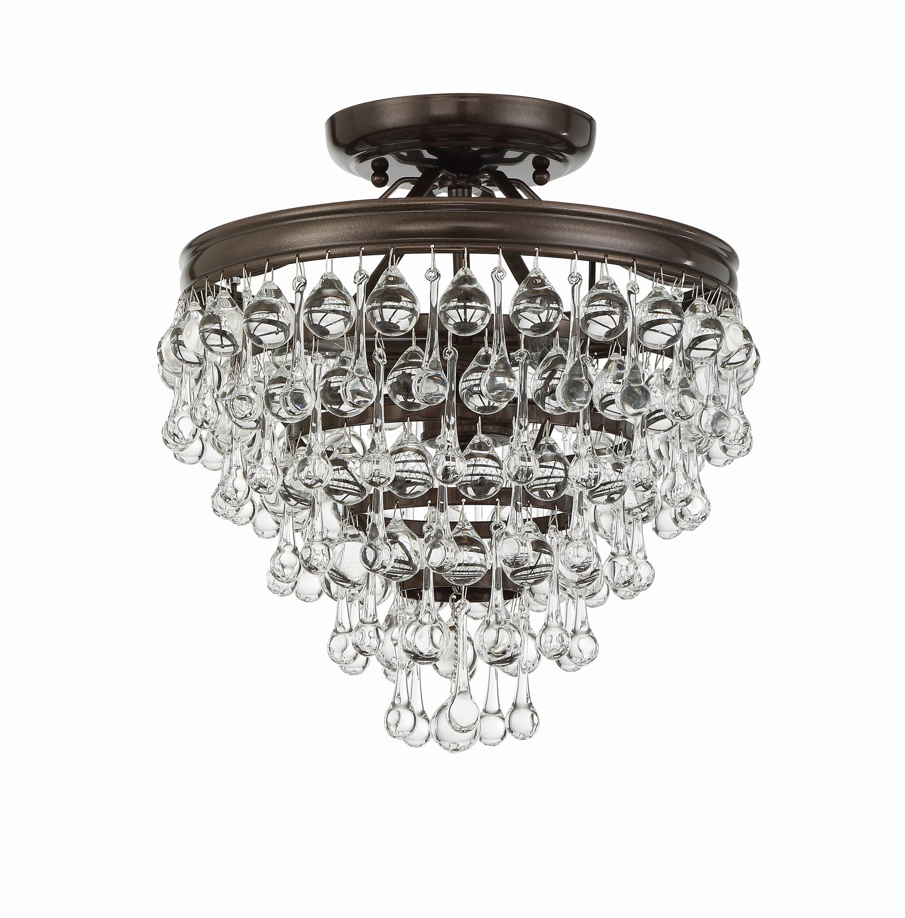 Crystorama Lighting Calypso 3 - Light Semi-Flush Mount in  Vibrant Bronze