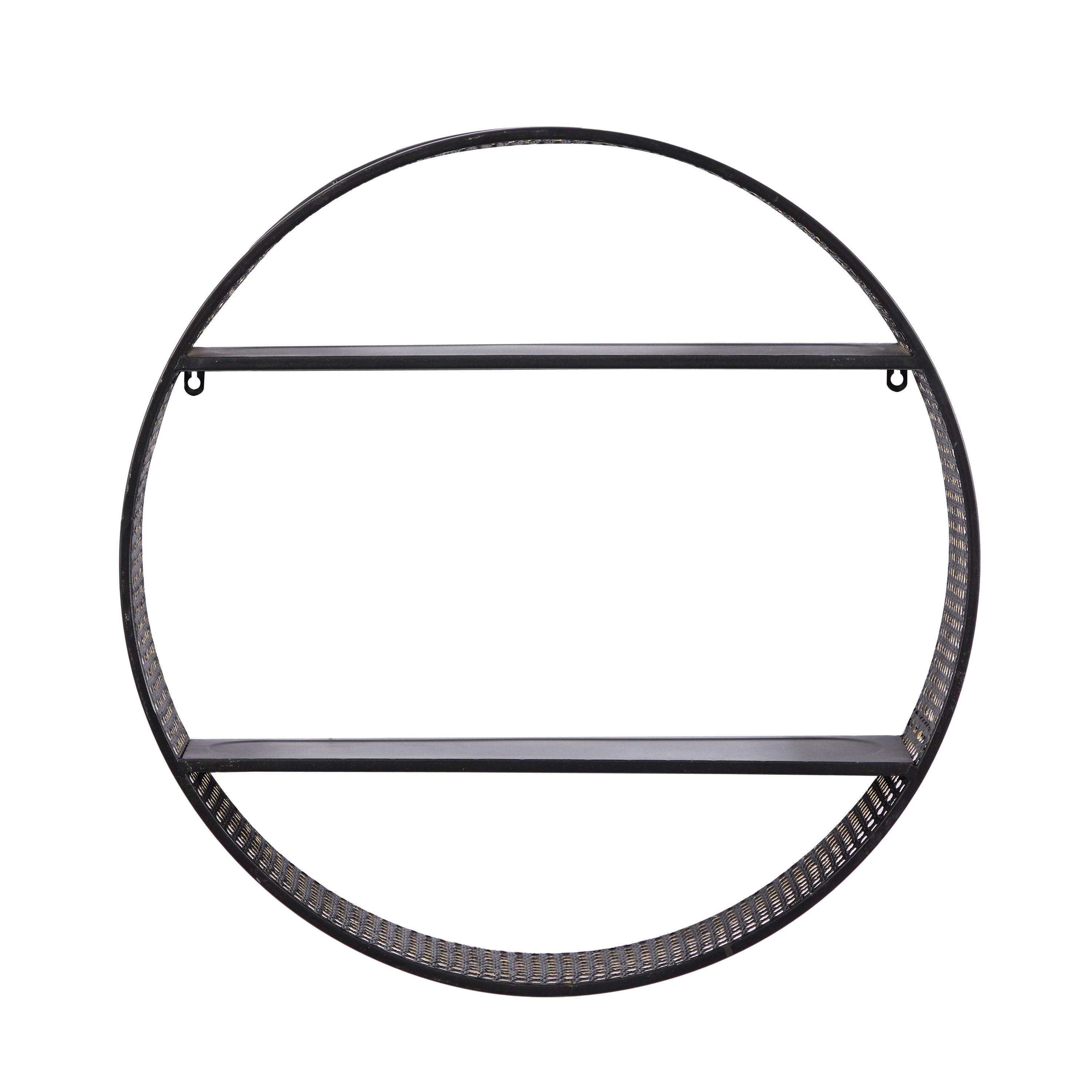 DecMode 26" x 5" 2-Tier Black Wall Shelf