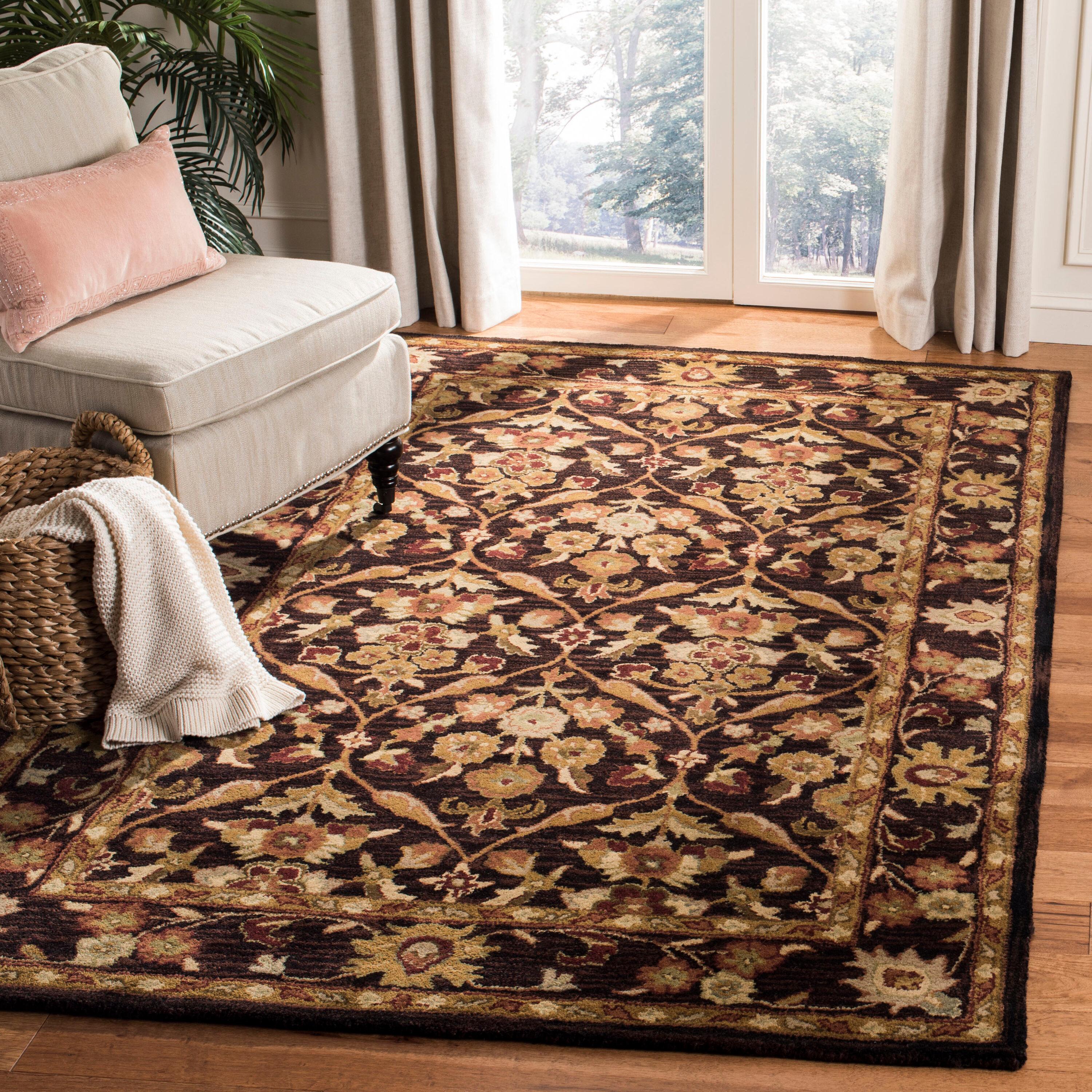 Antiquity AT51 Hand Tufted Indoor Accent Rug - Dark Plum/Gold - 2'3"x4' - Safavieh