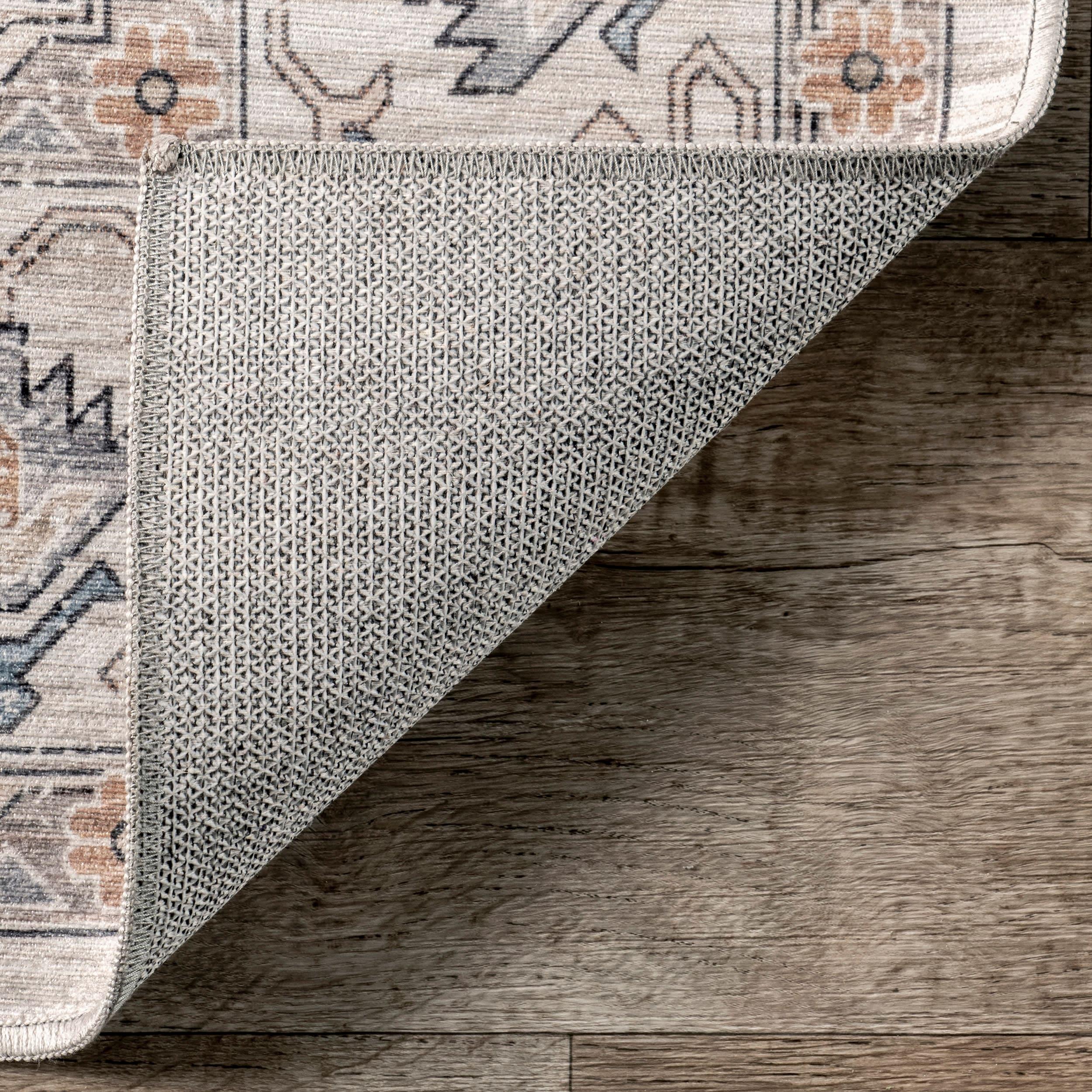 Nuloom Darby Medallion 9x12 Spill Proof Machine Washable Indoor Area Rug for Living Room Bedroom Dining Room, Beige/Ivory