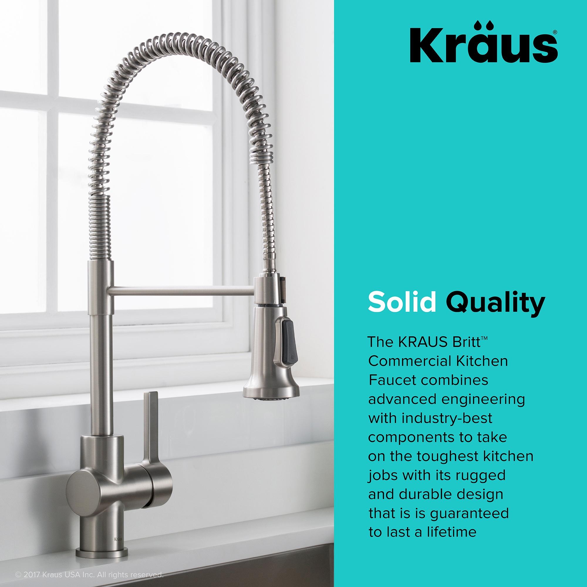 KRAUS Britt Single Handle Commercial Style Kitchen Faucet